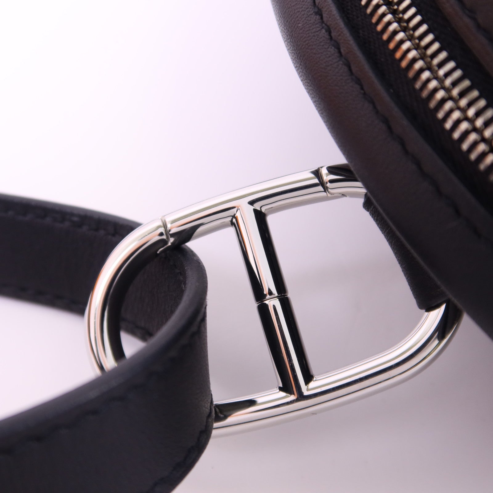 HERMES Swift皮革In The Loop Belt Bag銀扣腰包Noir
