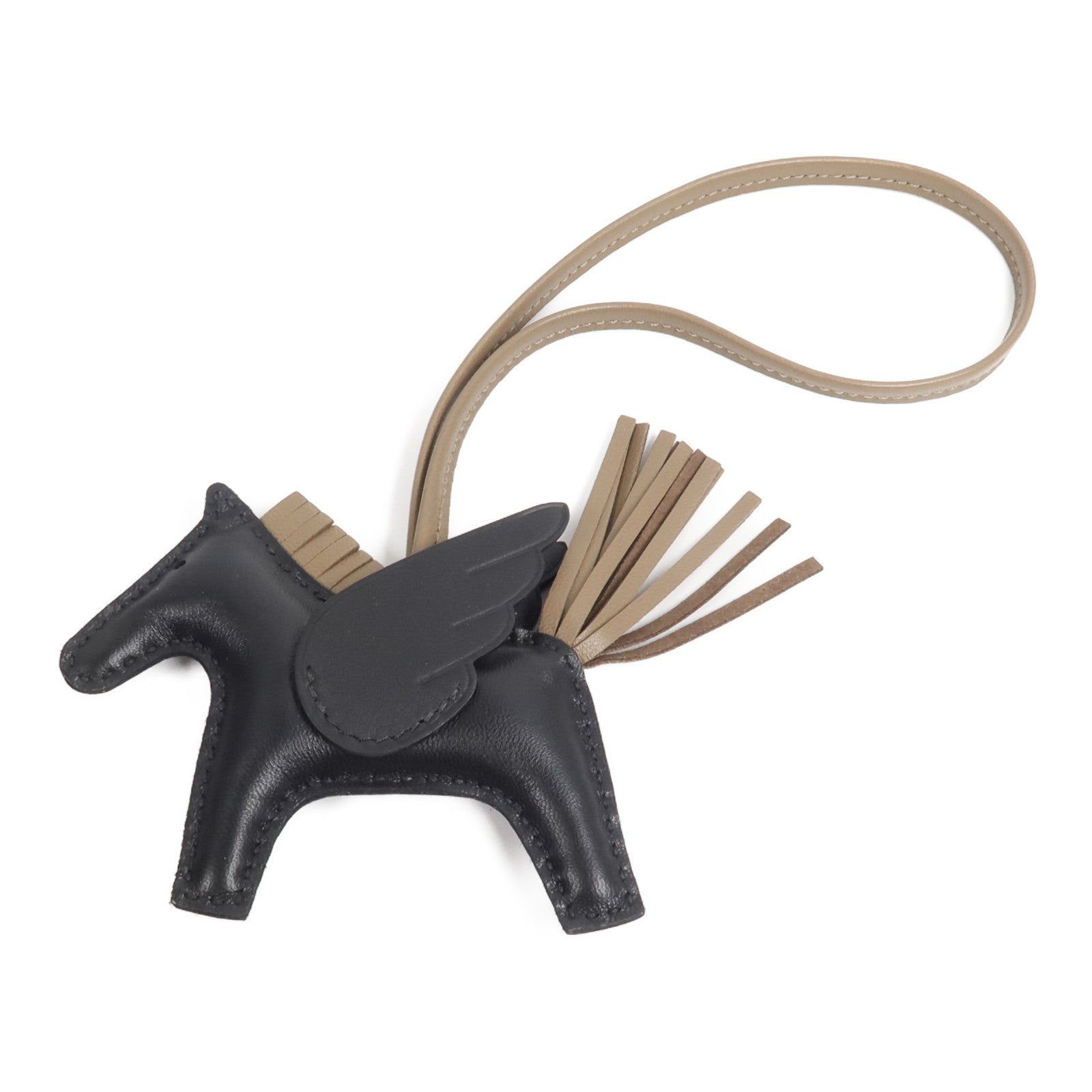 HERMES Milo/Swift皮革Rodeo Pegase MM掛飾Noir