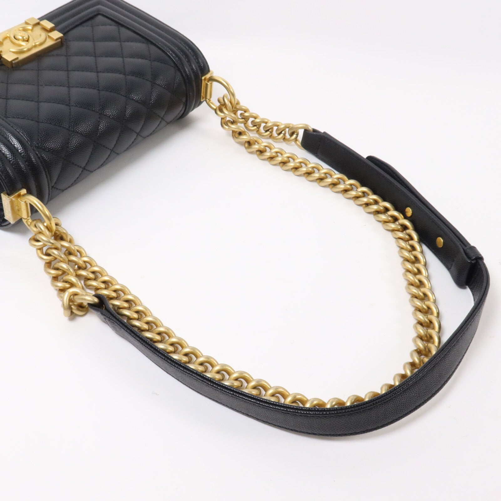 CHANEL 牛皮皮革Boy 20鏈帶肩背袋