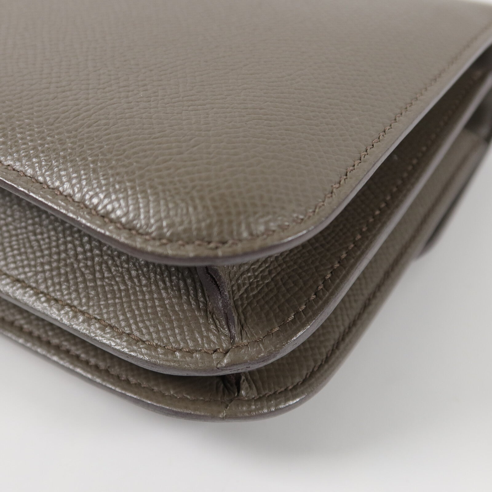 HERMES Epsom皮革Constance Mini肩背袋Gris Etain