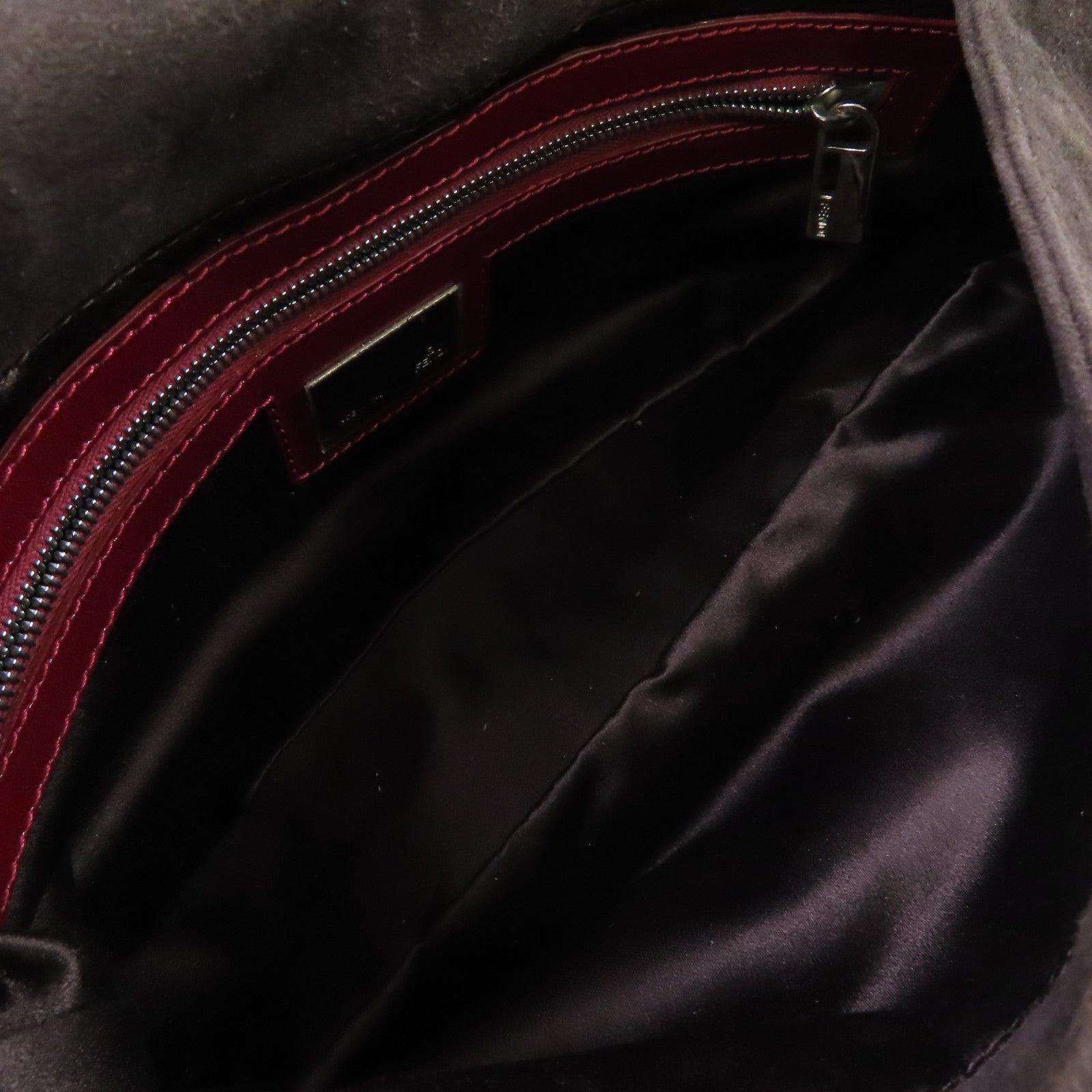 FENDI 麂皮皮革Mamma Bucke Hand Bag銀扣手挽袋啡色