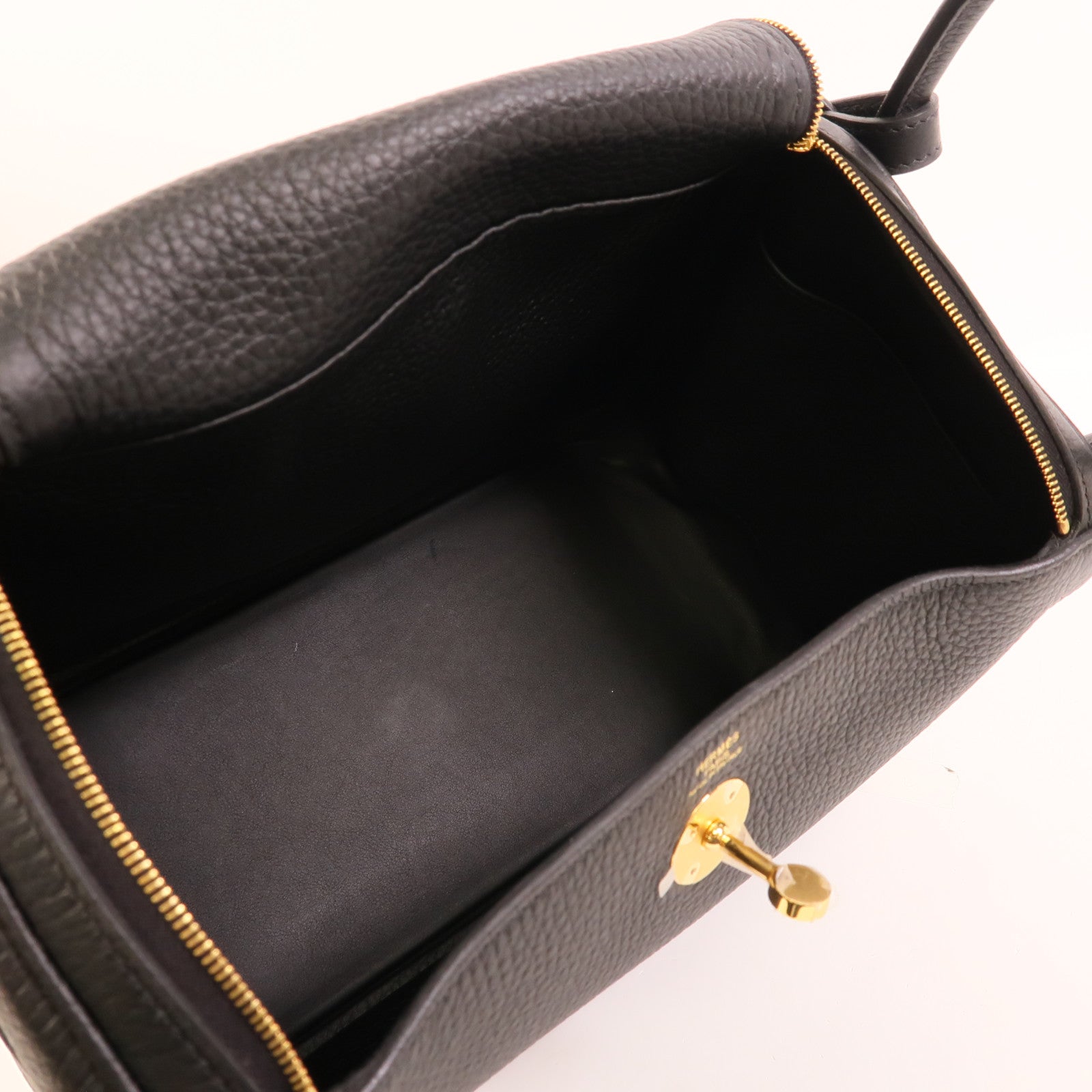 HERMES Clemence皮革Lindy 26手挽肩背兩用袋Noir