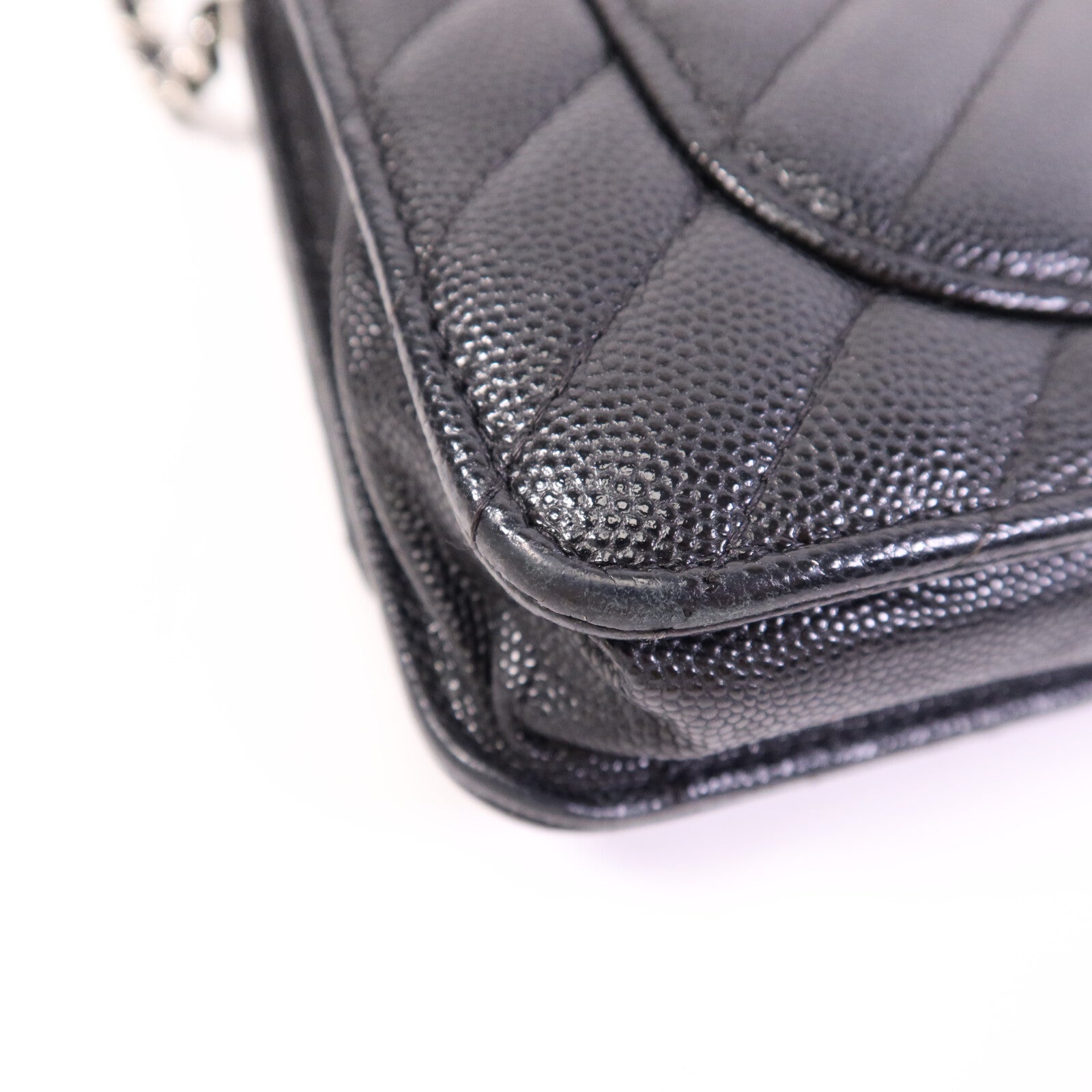 CHANEL 牛皮皮革WOC Wallet On Chain銀扣鏈帶肩背袋