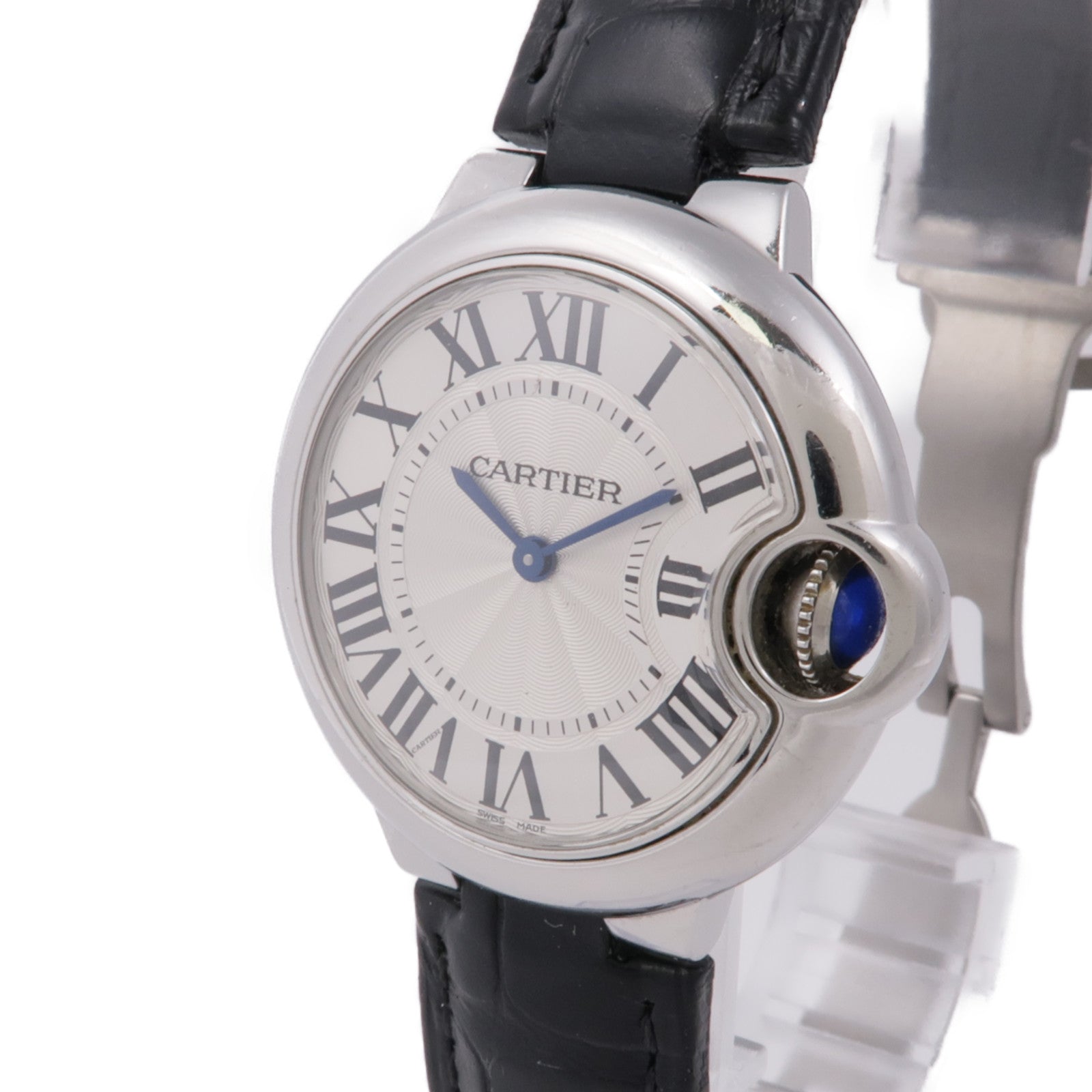 CARTIER Ballon Bleu 33mm不鏽鋼/皮革/手錶石英機芯