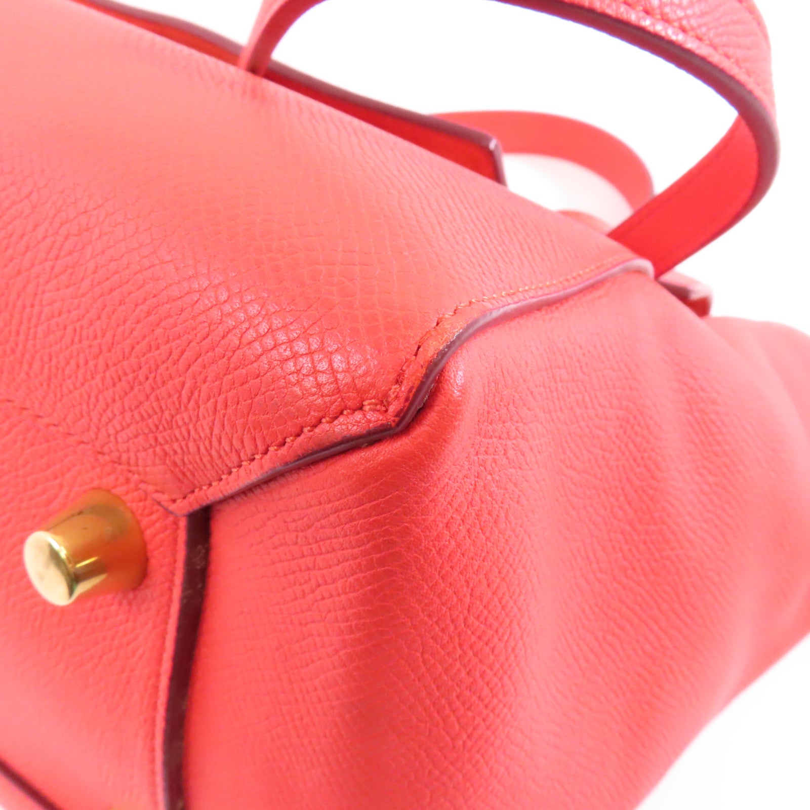 CELINE 牛皮皮革Belt Bag金扣手挽肩背兩用袋紅色