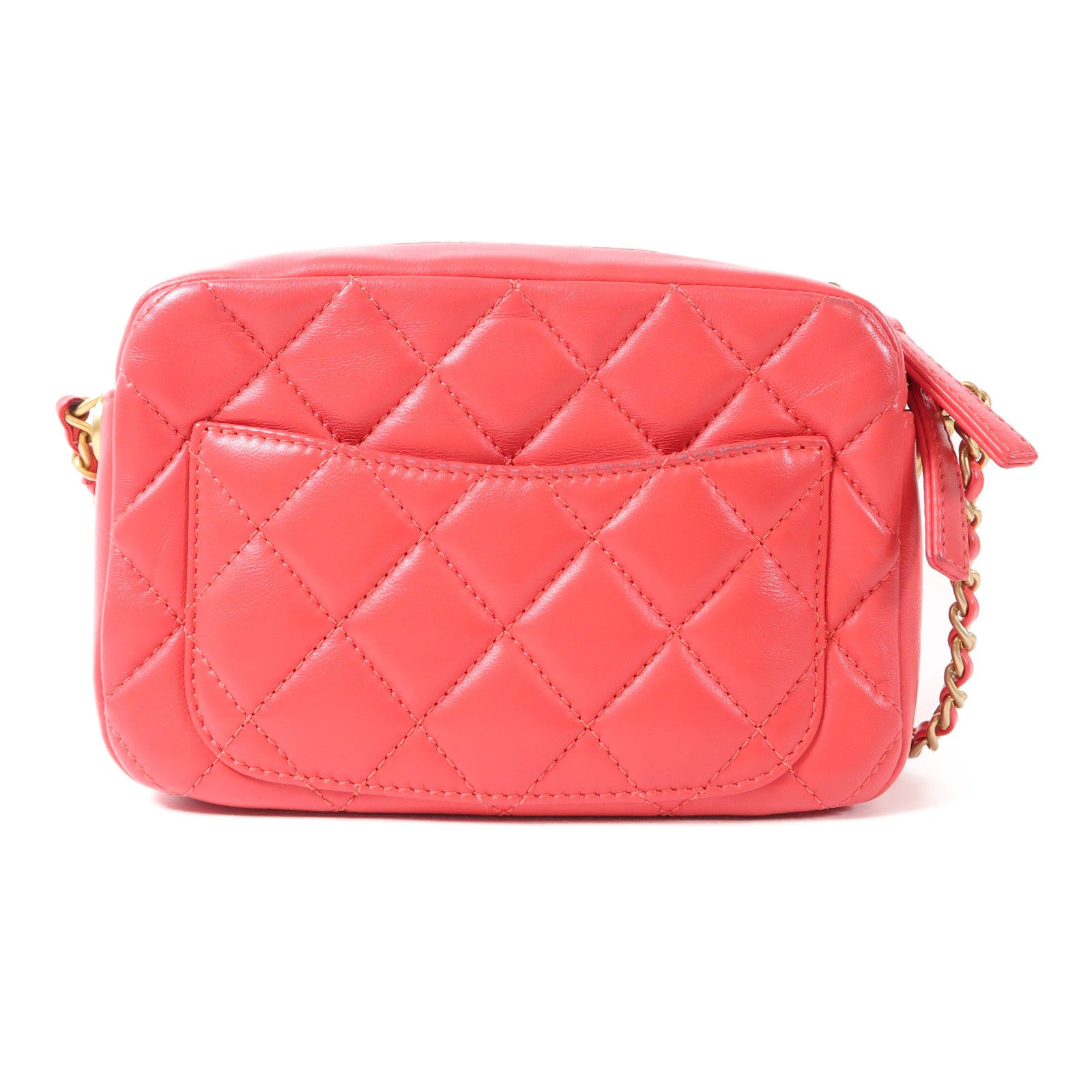 CHANEL 羊皮皮革Chain Shoulder金扣鏈帶肩背袋