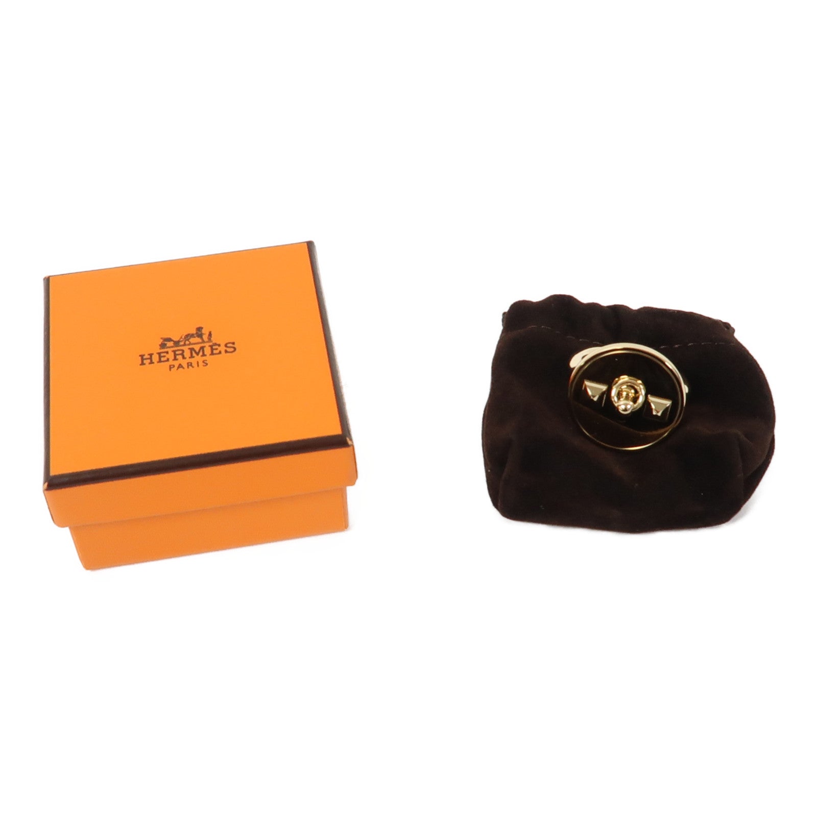 HERMES 金屬Collier De Chien Scarf Ring絲巾扣金色