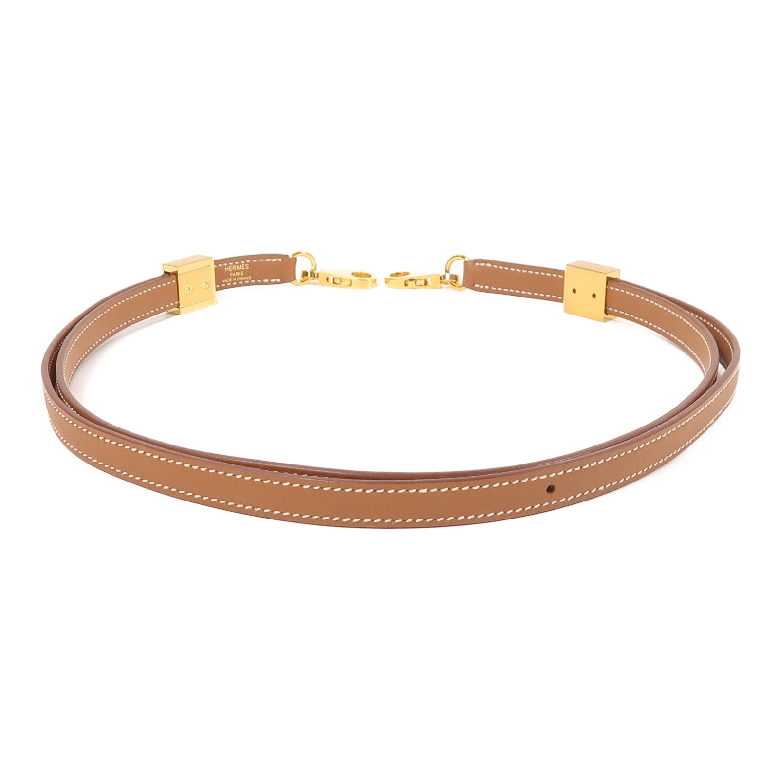 HERMES Swift皮革Strap金扣肩背帶37 Gold