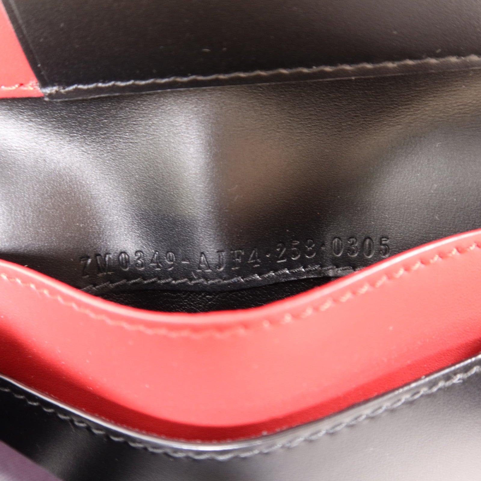 FENDI SHW Shadow Card Case Calfskin Leather Black