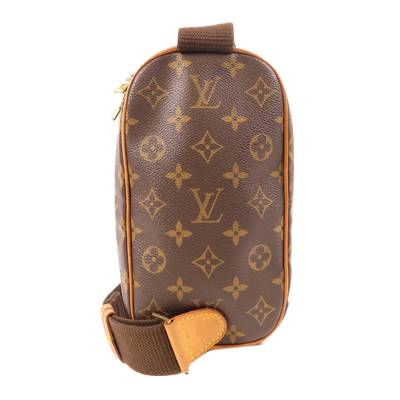 LOUIS VUITTON 【激減優惠】Monogram Pochette Gange金扣肩背袋棕色