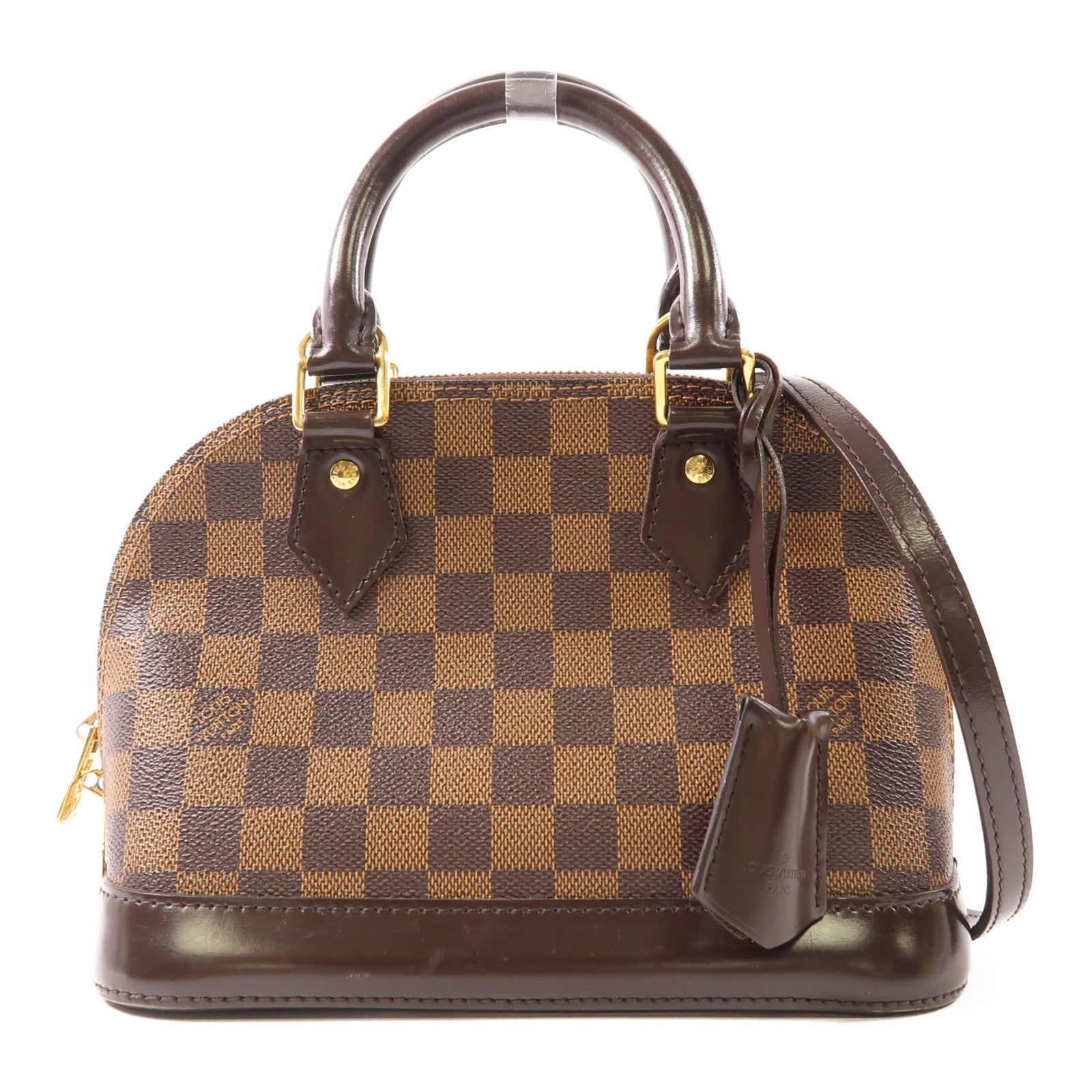 LOUIS VUITTON Damier Alma BB金扣手挽肩背兩用袋棕色