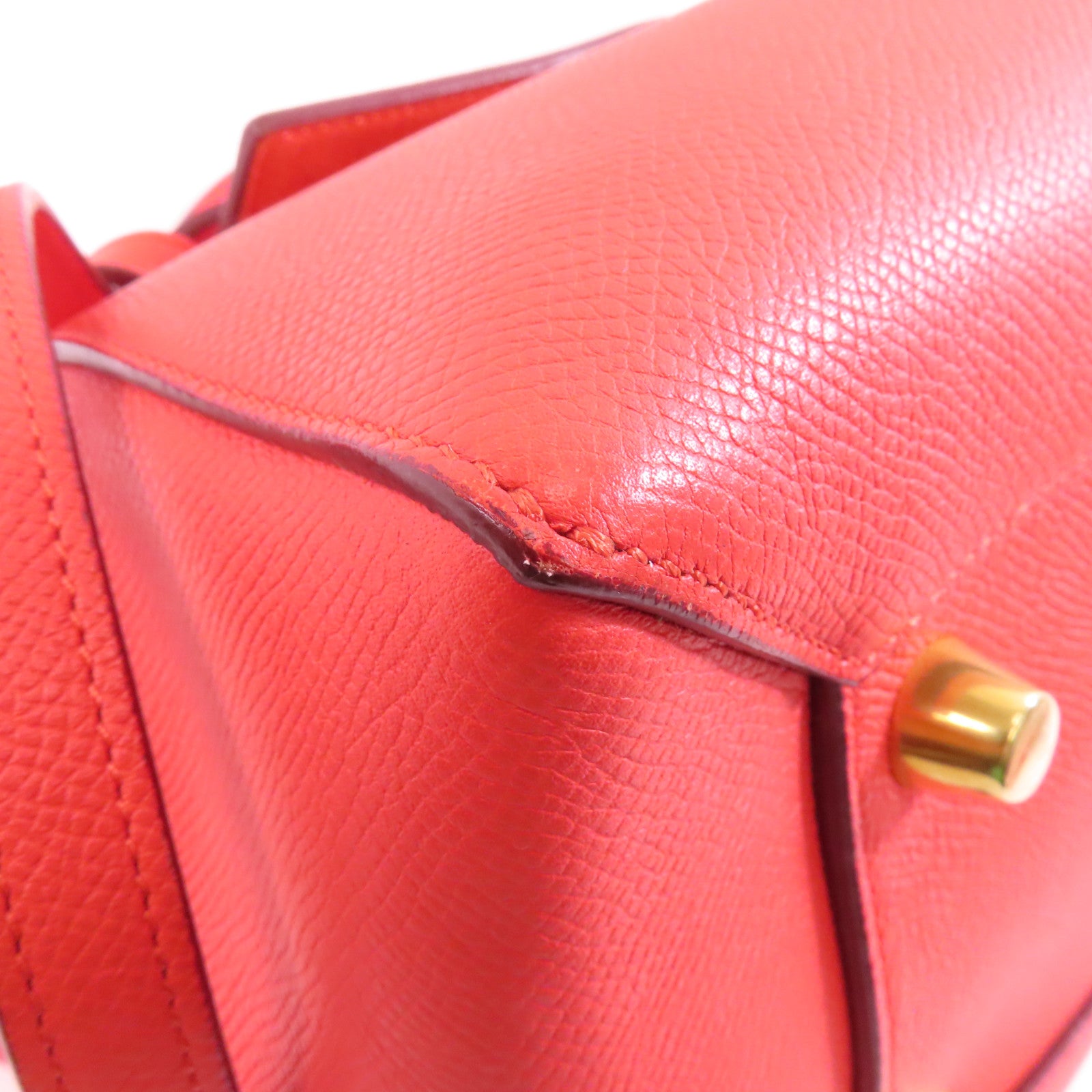 CELINE 牛皮皮革Belt Bag金扣手挽肩背兩用袋紅色