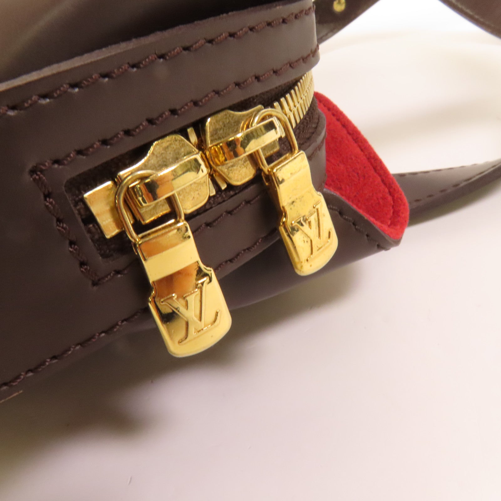 LOUIS VUITTON Damier Sistina PM金扣手挽袋