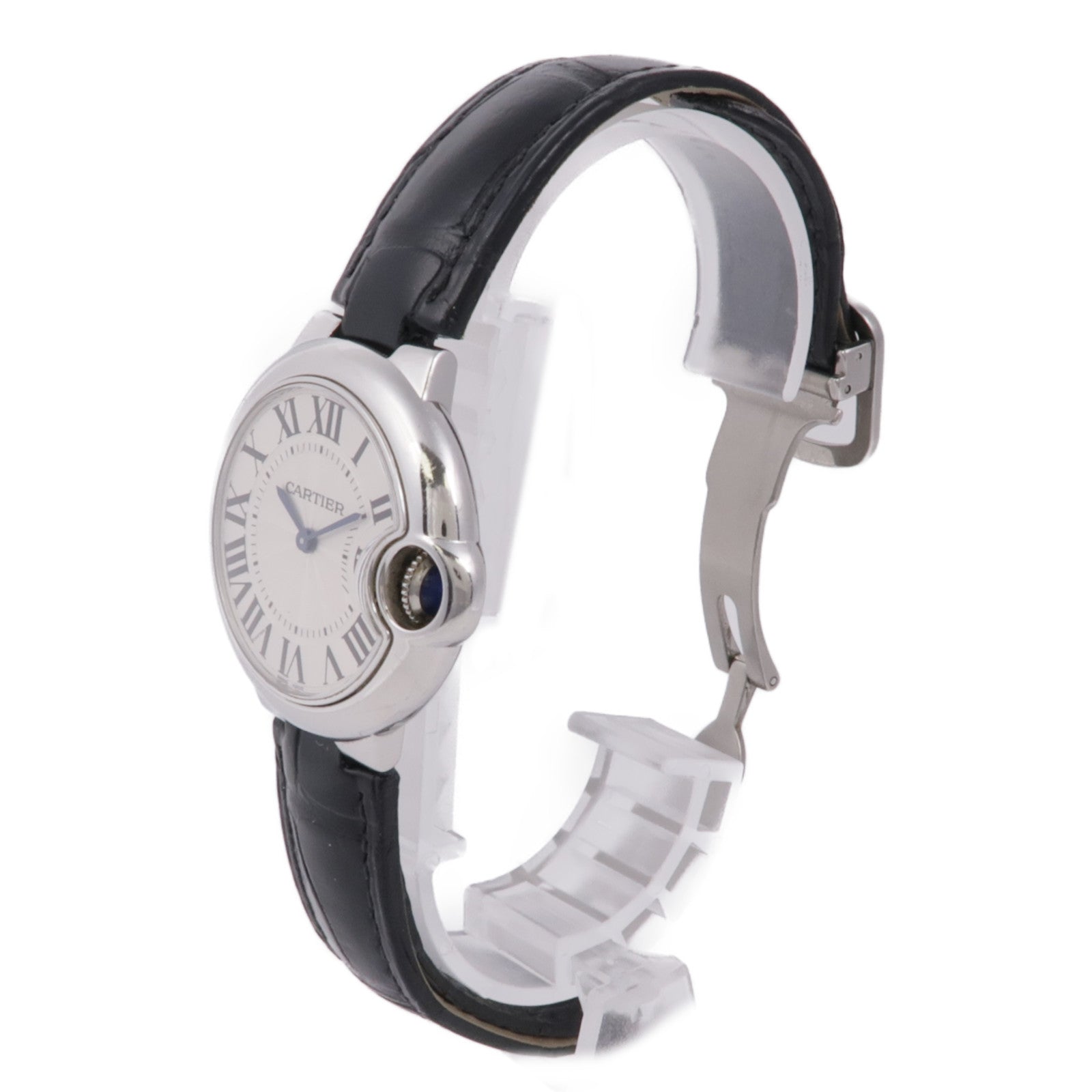 CARTIER Ballon Bleu 33mm不鏽鋼/皮革/手錶石英機芯