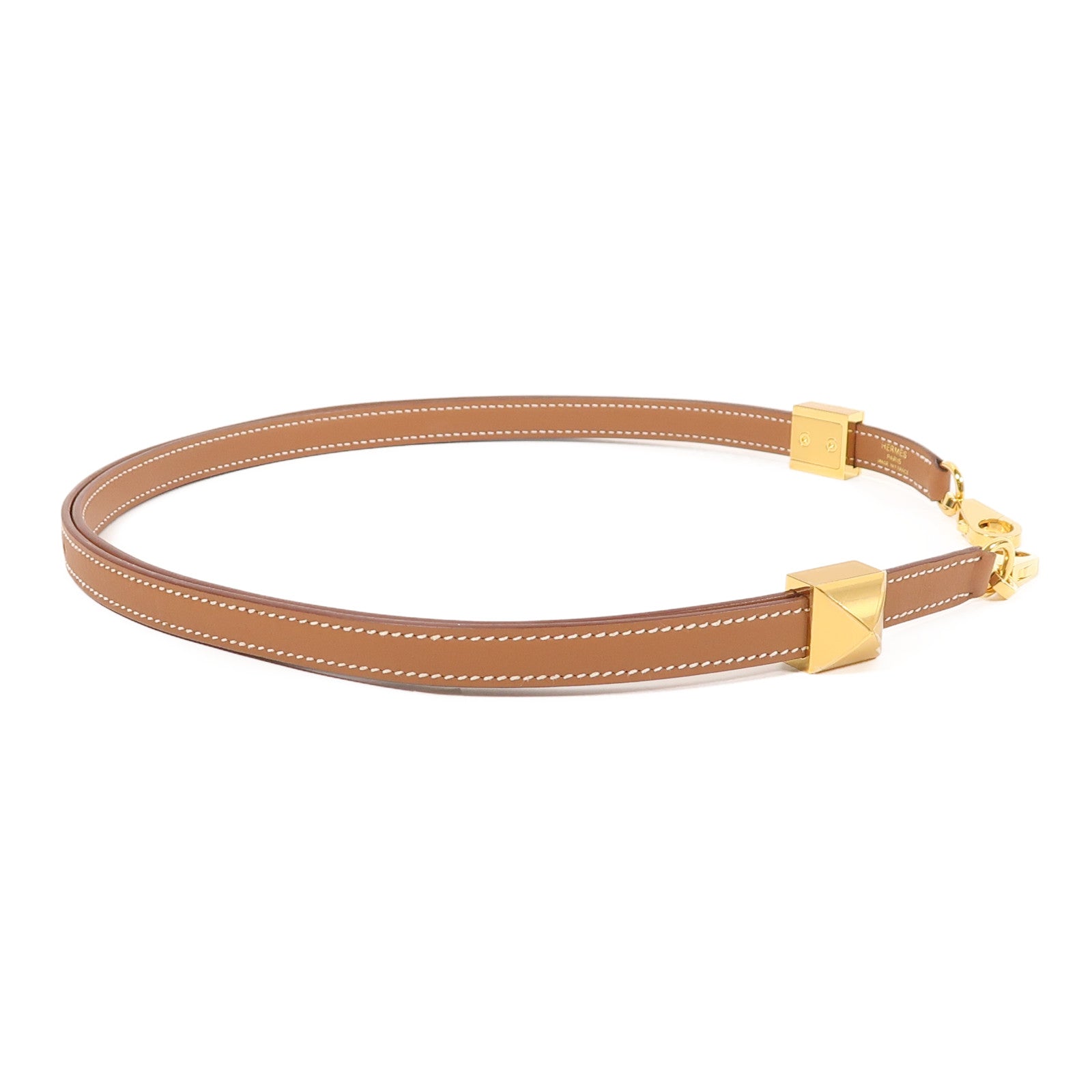 HERMES Swift皮革Strap金扣肩背帶37 Gold