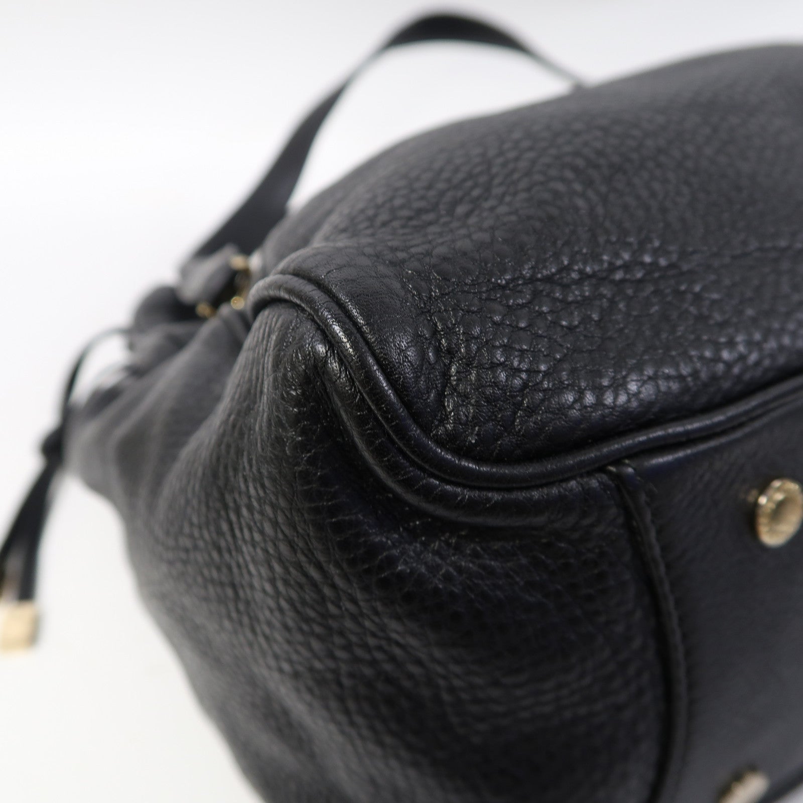 BVLGARI (PRICE DOWN) GHW Monete 2 Way Shoulder Bag Leather Black