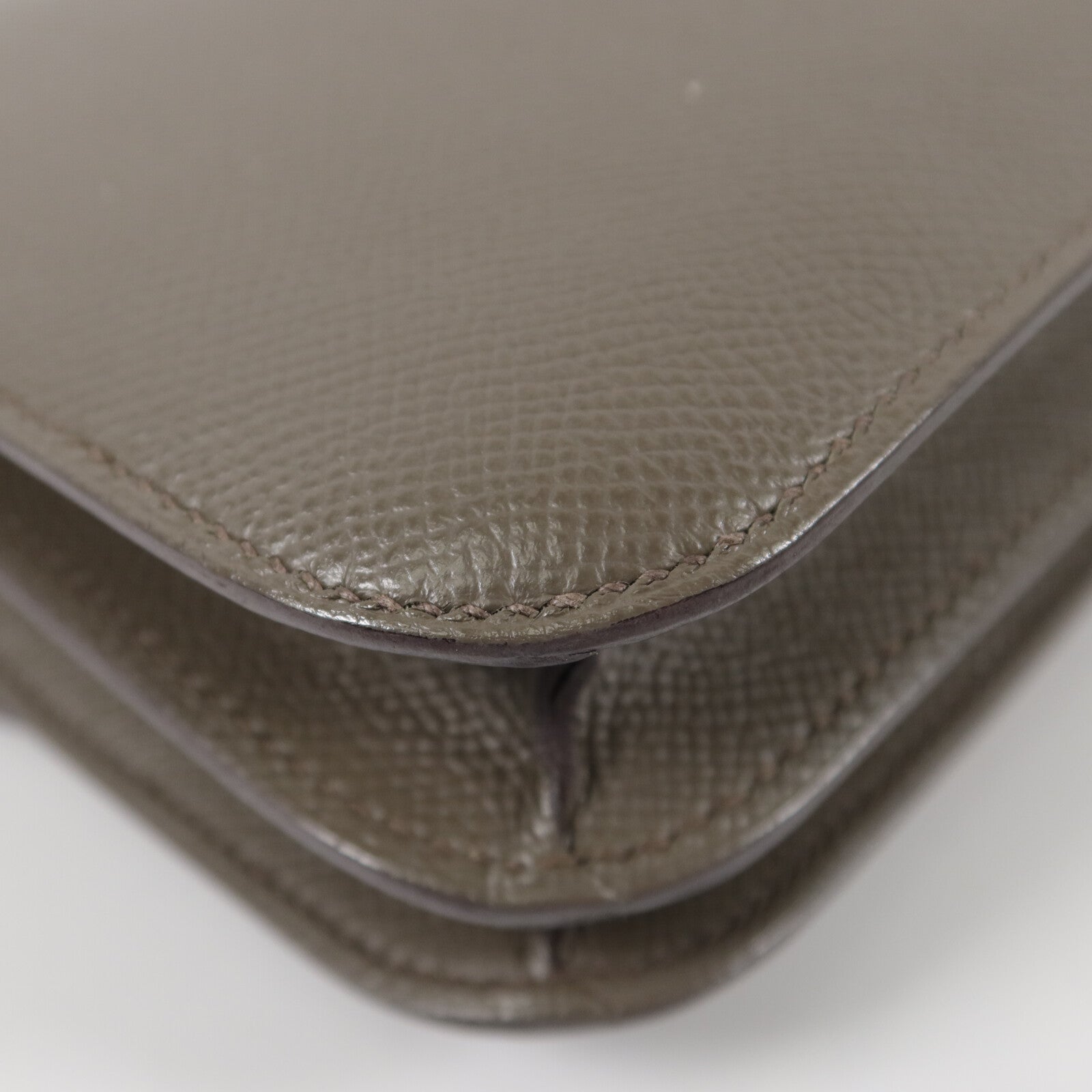 HERMES Epsom皮革Constance Mini肩背袋Gris Etain