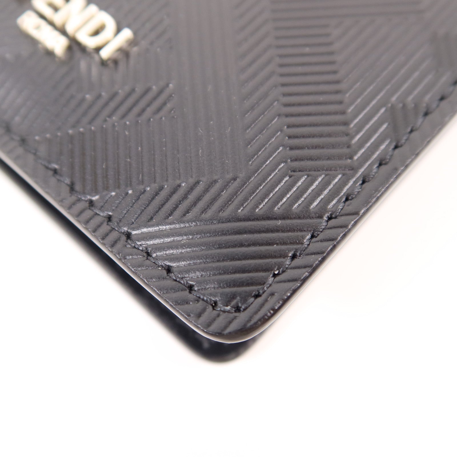 FENDI 牛皮皮革Shadow Card Case銀扣卡片套