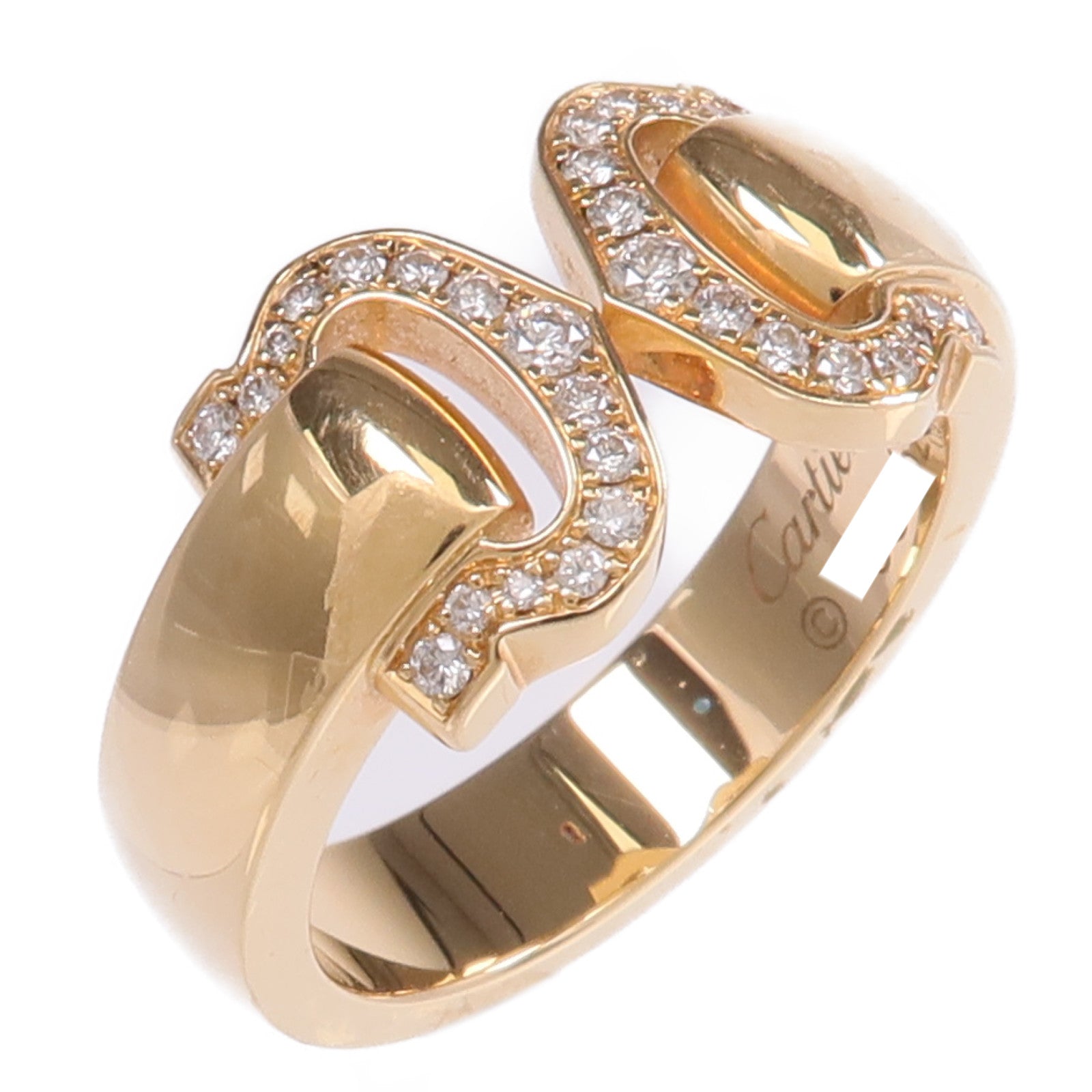 CARTIER 18K黃金2C Diamond Ring鑽石戒指Cartier#54/US#6.75