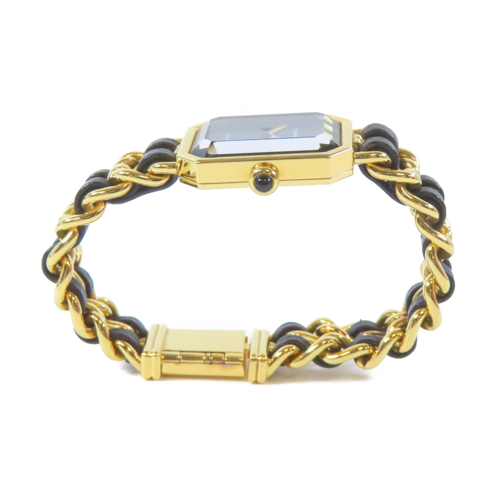 CHANEL Premiere S鍍金石英機芯手錶黑色#13.75cm