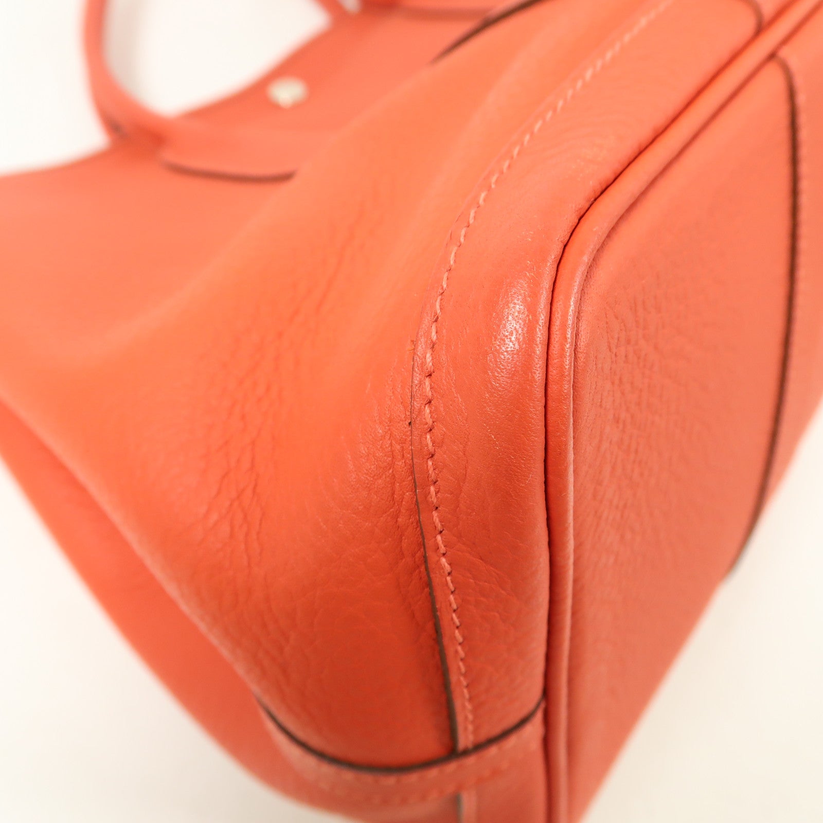 HERMES 【激減優惠】Country皮革Garden Party PM銀扣手挽袋Rouge Pivoine