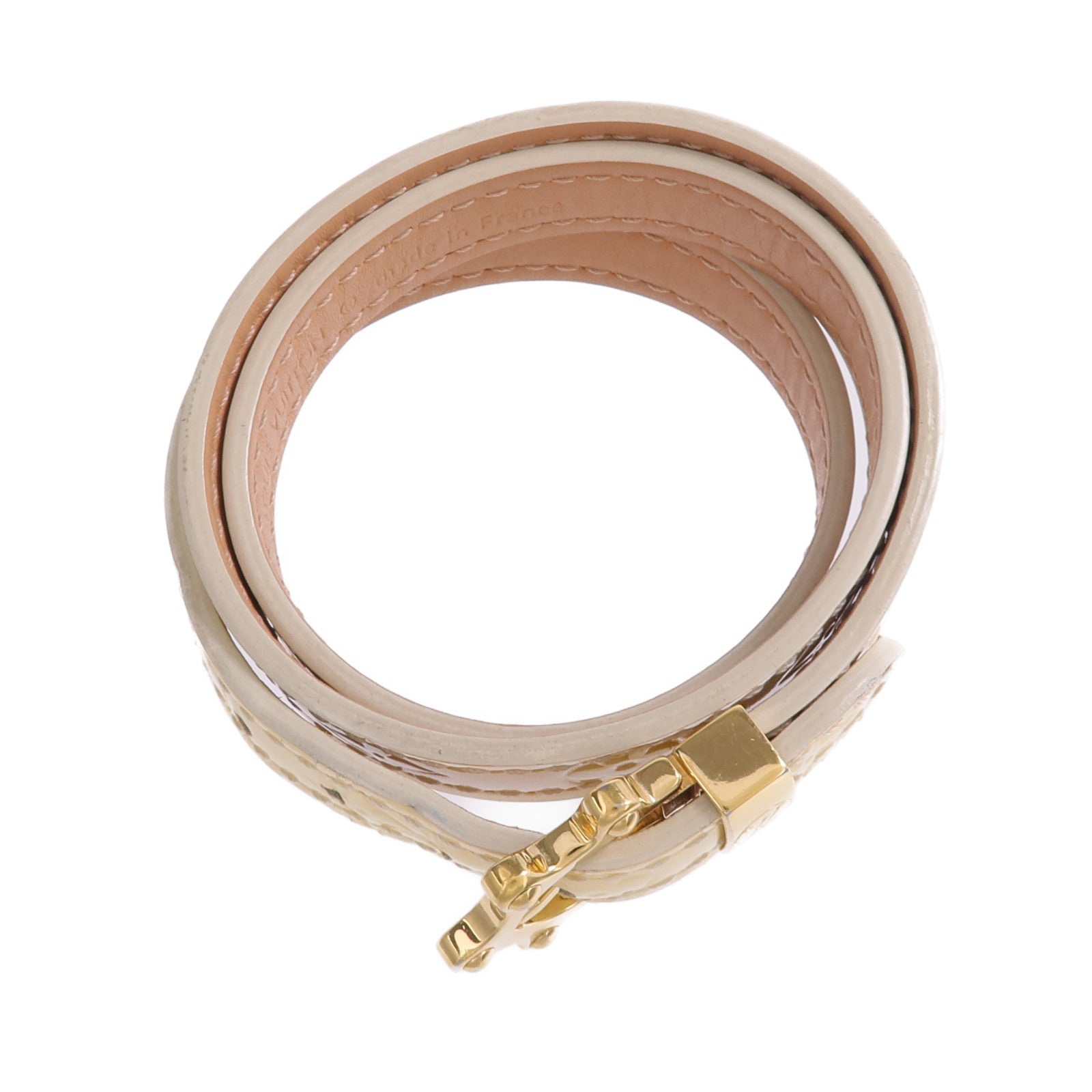 LOUIS VUITTON 【激減優惠】Monogram Vernis Triple Tour Bracelet金扣手帶