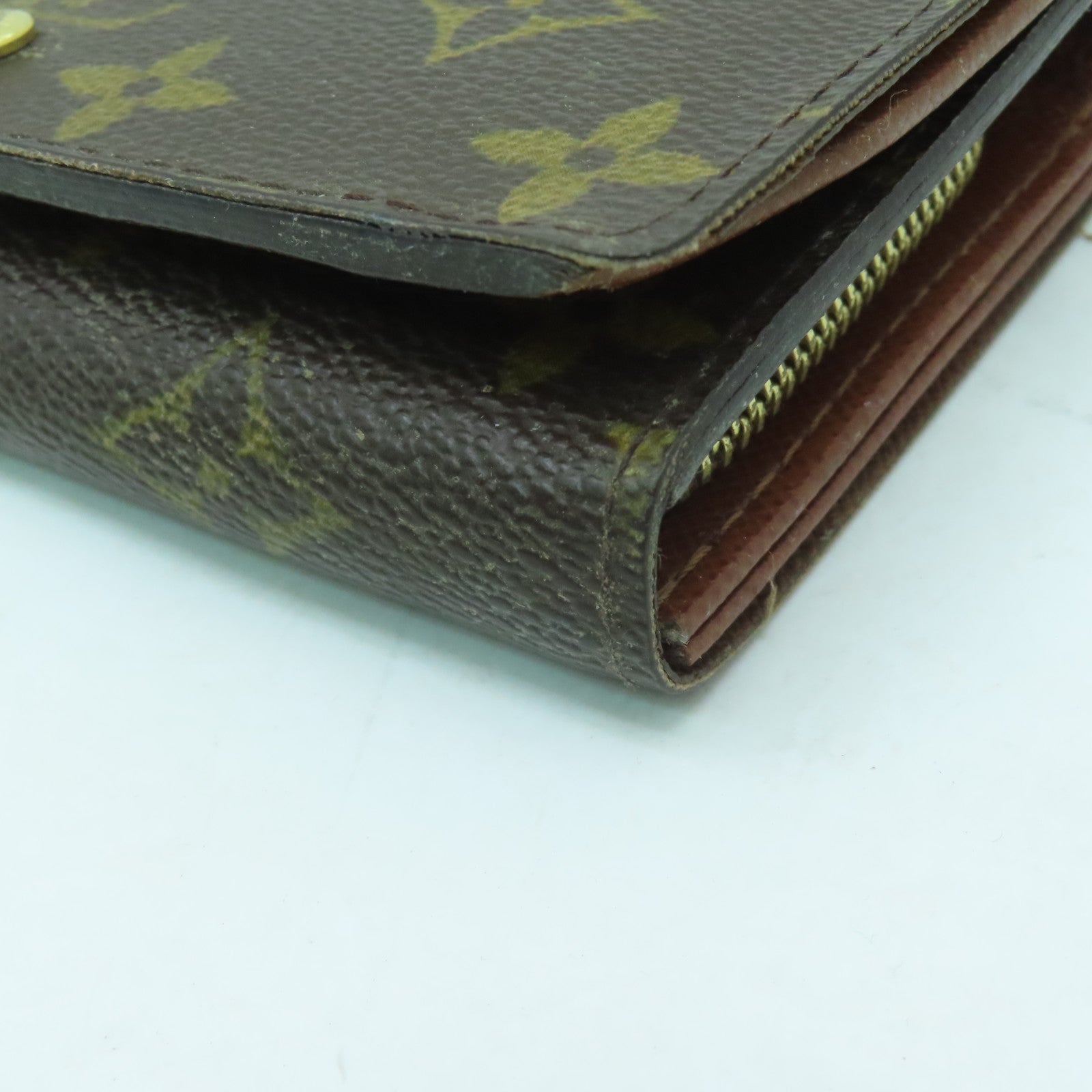 LOUIS VUITTON 【激減優惠】Monogram Porte Monnaie Billets Tresor Wallet金扣錢包啡色