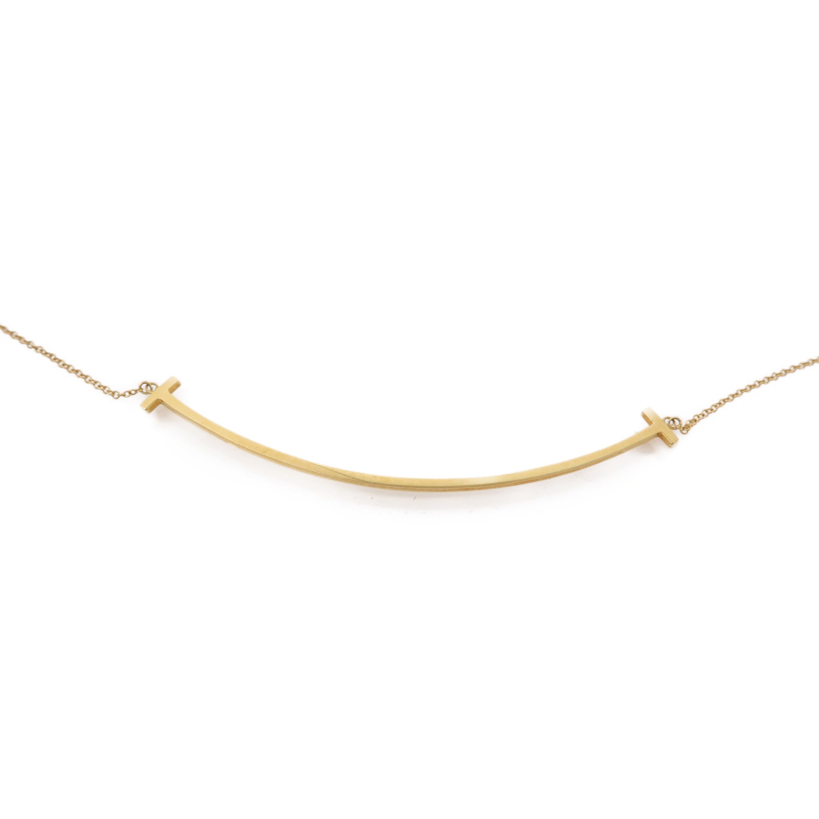 TIFFANY＆CO 18K黃金T Smile Necklace項鍊