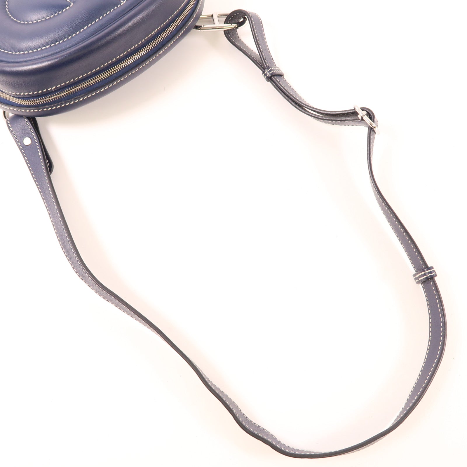 HERMES PHW In The Loop Belt Bag Swift Leather Navy