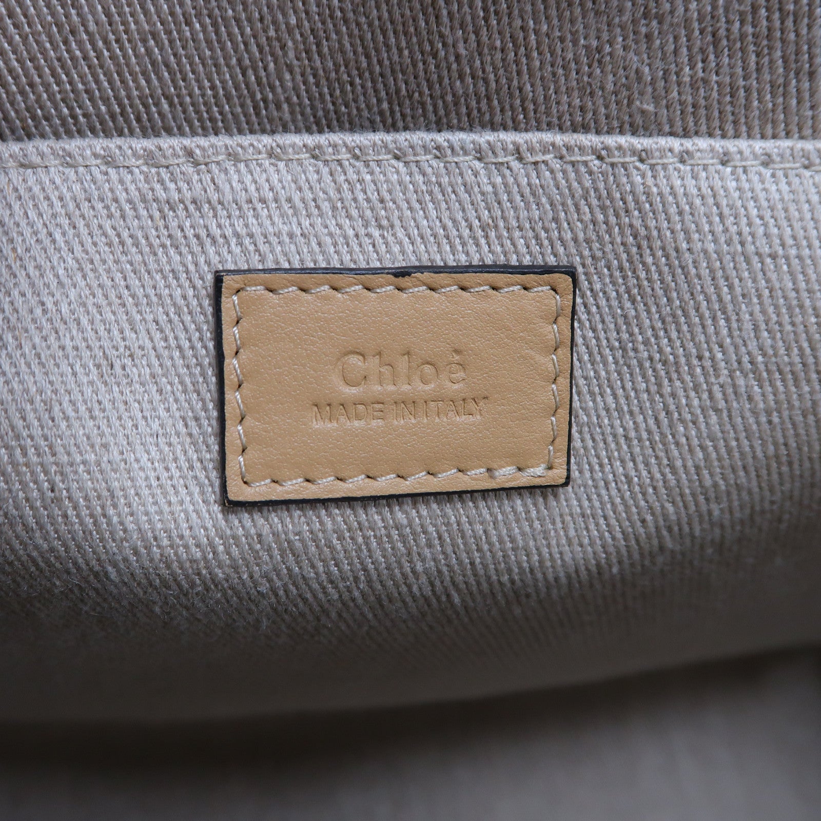 Chloe 帆布Woody Medium Tote手挽袋米色/黑色