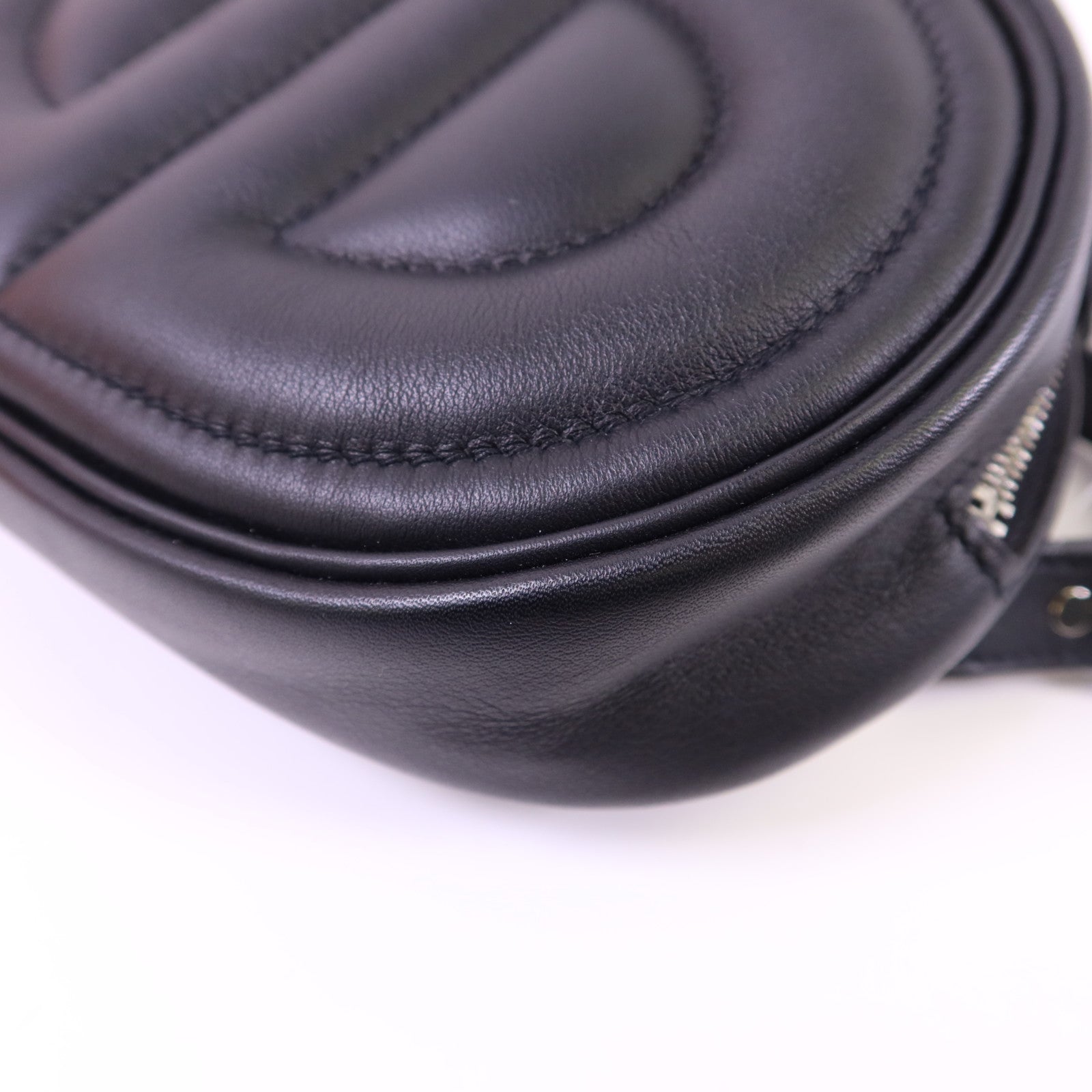 HERMES Swift皮革In The Loop Belt Bag銀扣腰包Noir