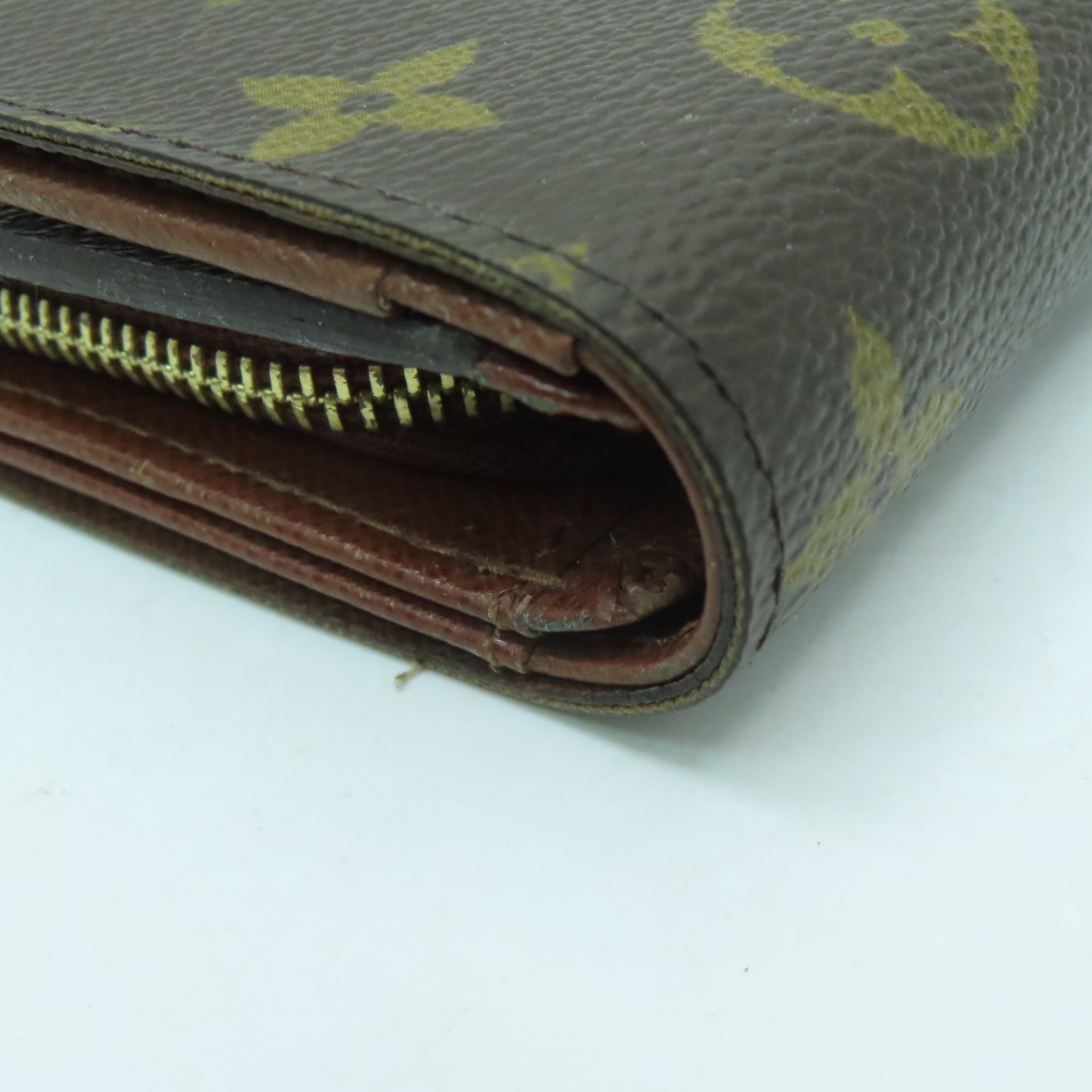 LOUIS VUITTON 【激減優惠】Monogram Porte Monnaie Billets Tresor Wallet金扣錢包啡色