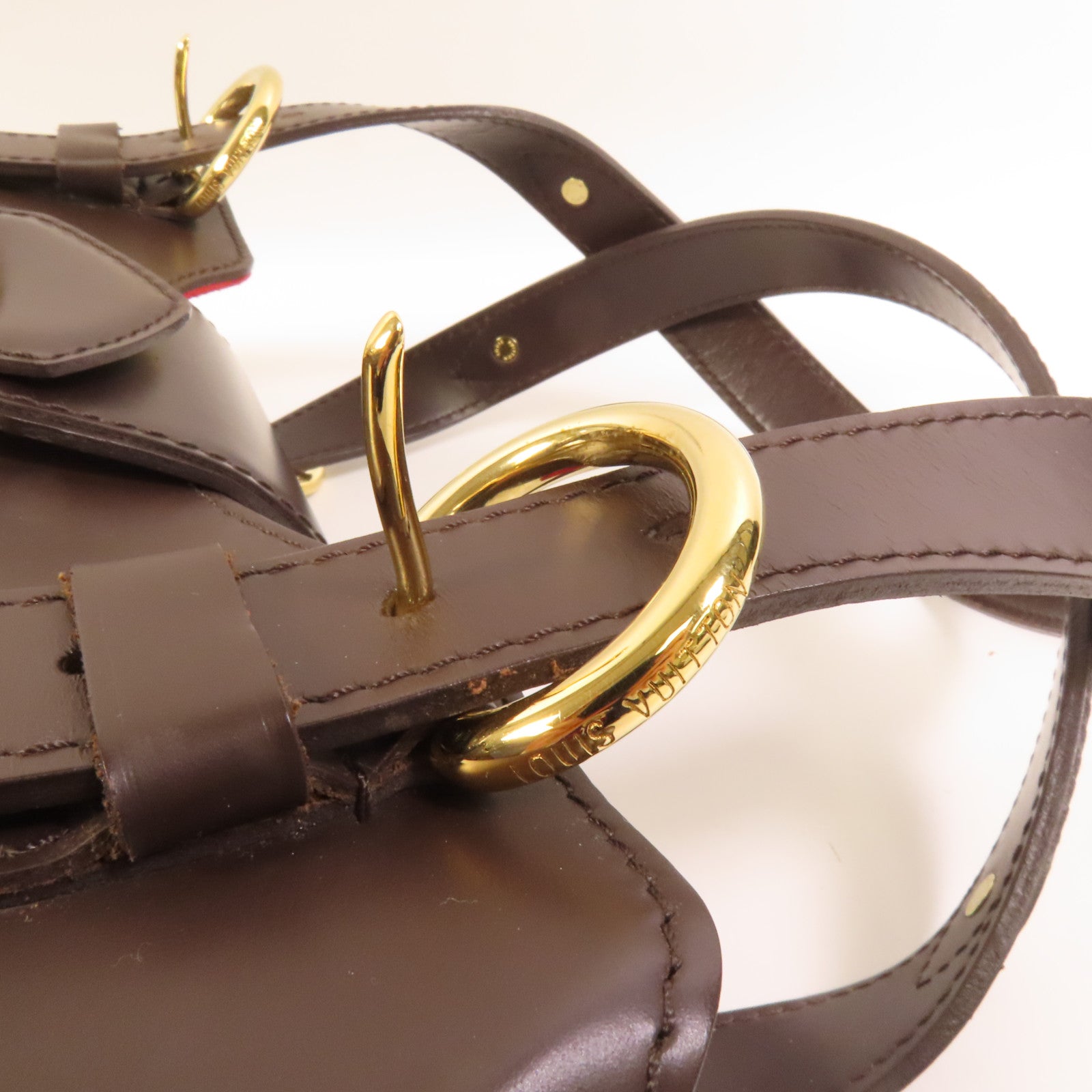 LOUIS VUITTON Damier Sistina PM金扣手挽袋