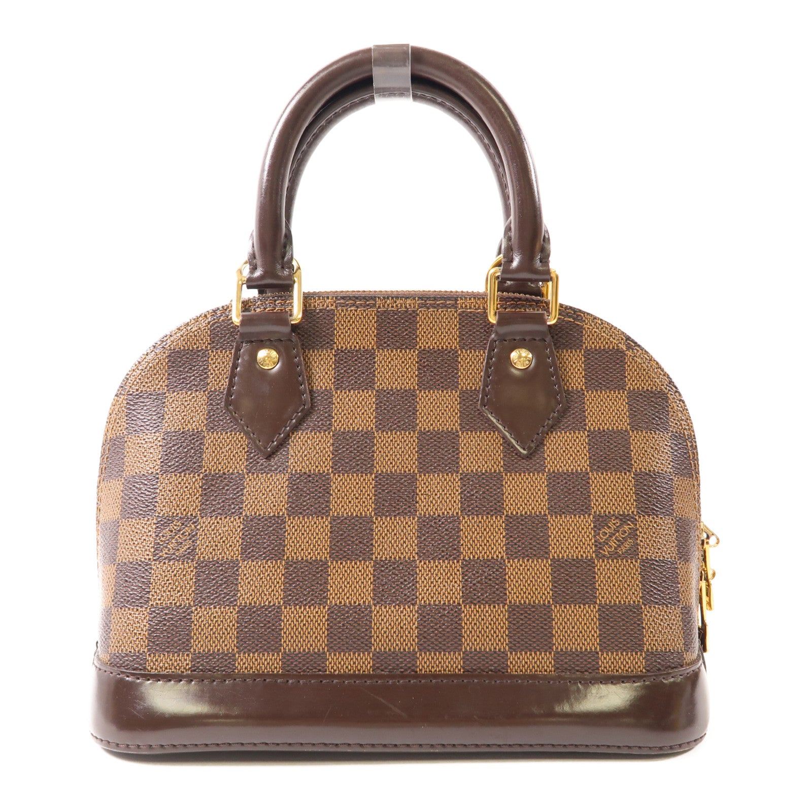 LOUIS VUITTON Damier Alma BB金扣手挽肩背兩用袋棕色