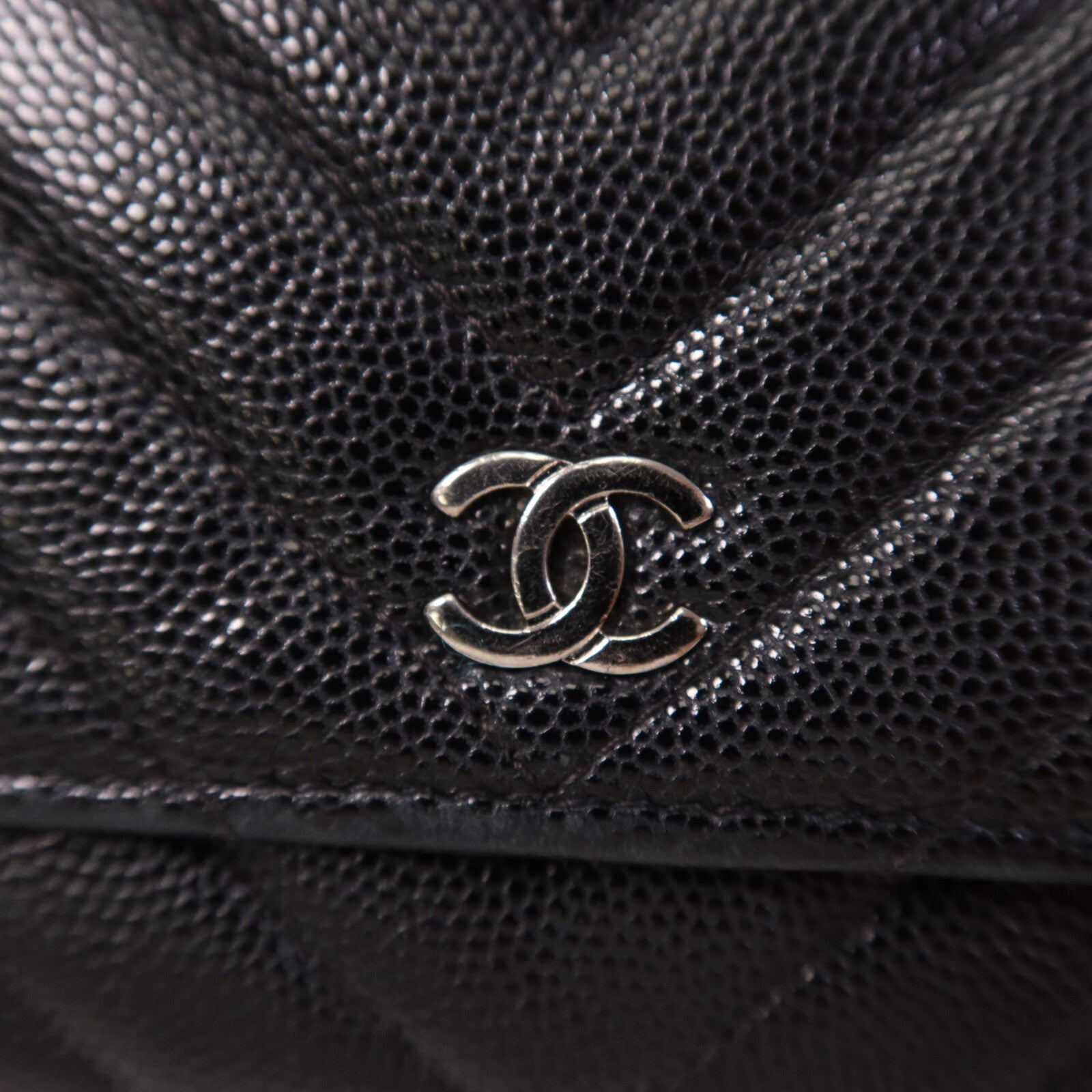 CHANEL 牛皮皮革WOC Wallet On Chain銀扣鏈帶肩背袋
