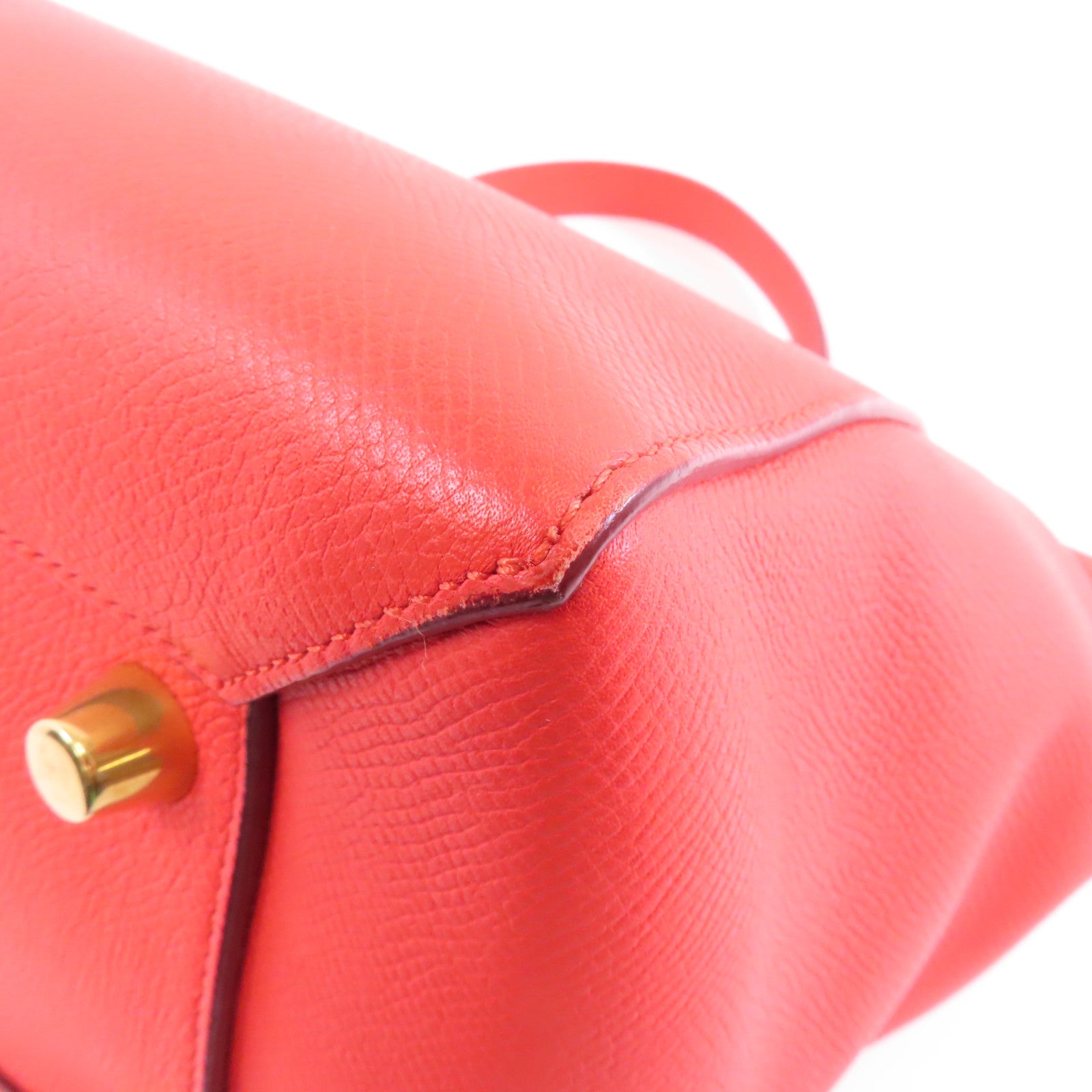 CELINE 牛皮皮革Belt Bag金扣手挽肩背兩用袋紅色