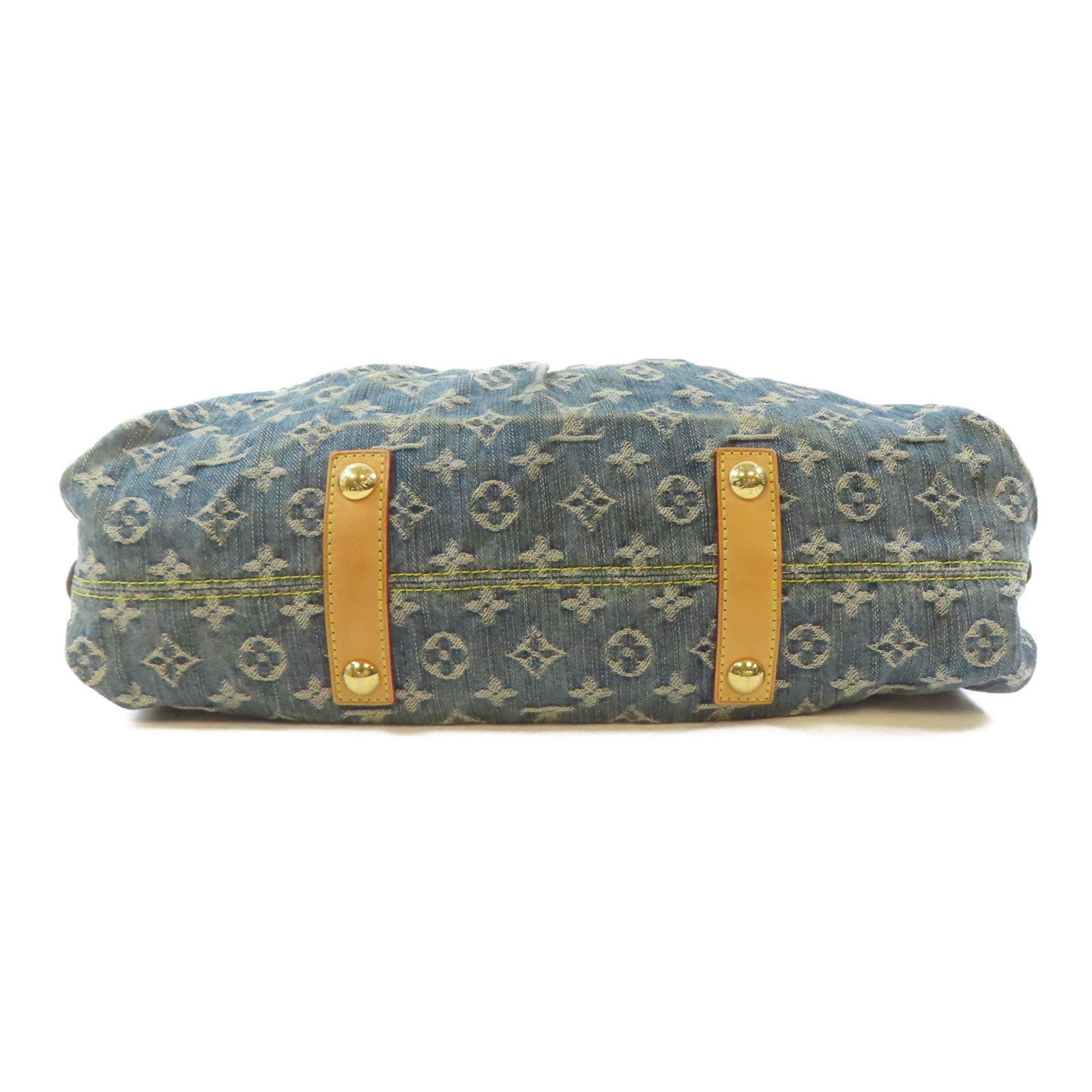 LOUIS VUITTON Monogram Denim Neo Cabby MM金扣手挽肩背兩用袋藍色