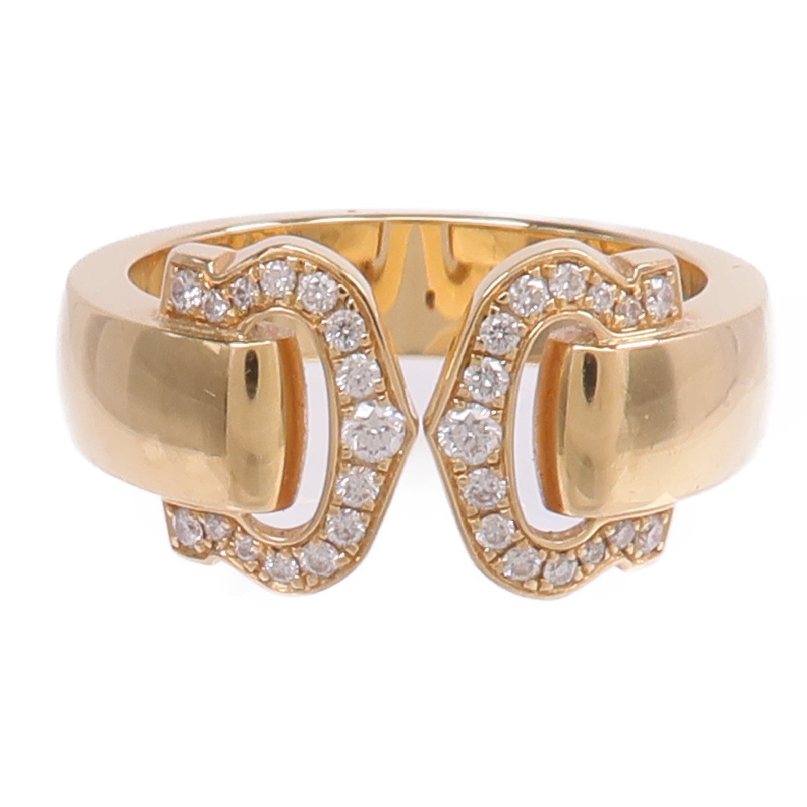 CARTIER 18K黃金2C Diamond Ring鑽石戒指Cartier#54/US#6.75