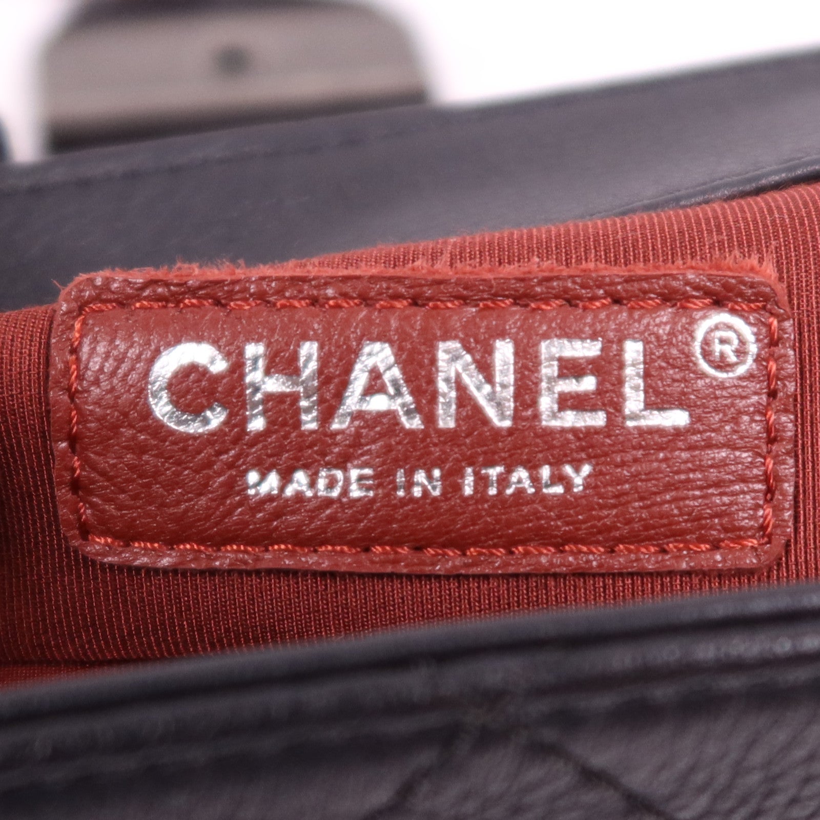 CHANEL 牛皮皮革Chain Shoulder Bag銀扣鏈帶肩背袋