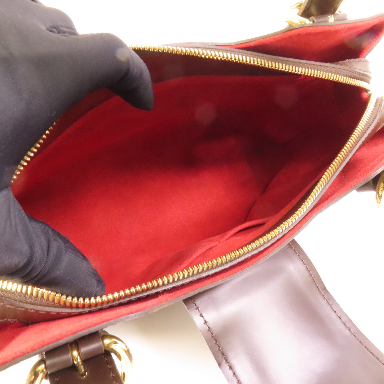 LOUIS VUITTON Damier Sistina PM金扣手挽袋