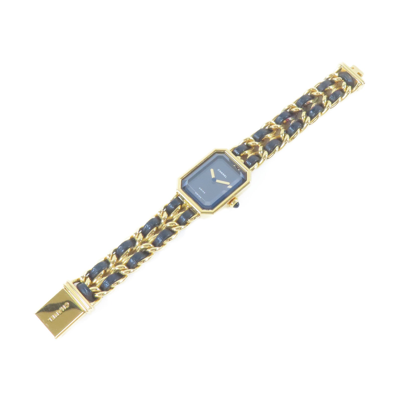 CHANEL Premiere S鍍金石英機芯手錶黑色#13.75cm