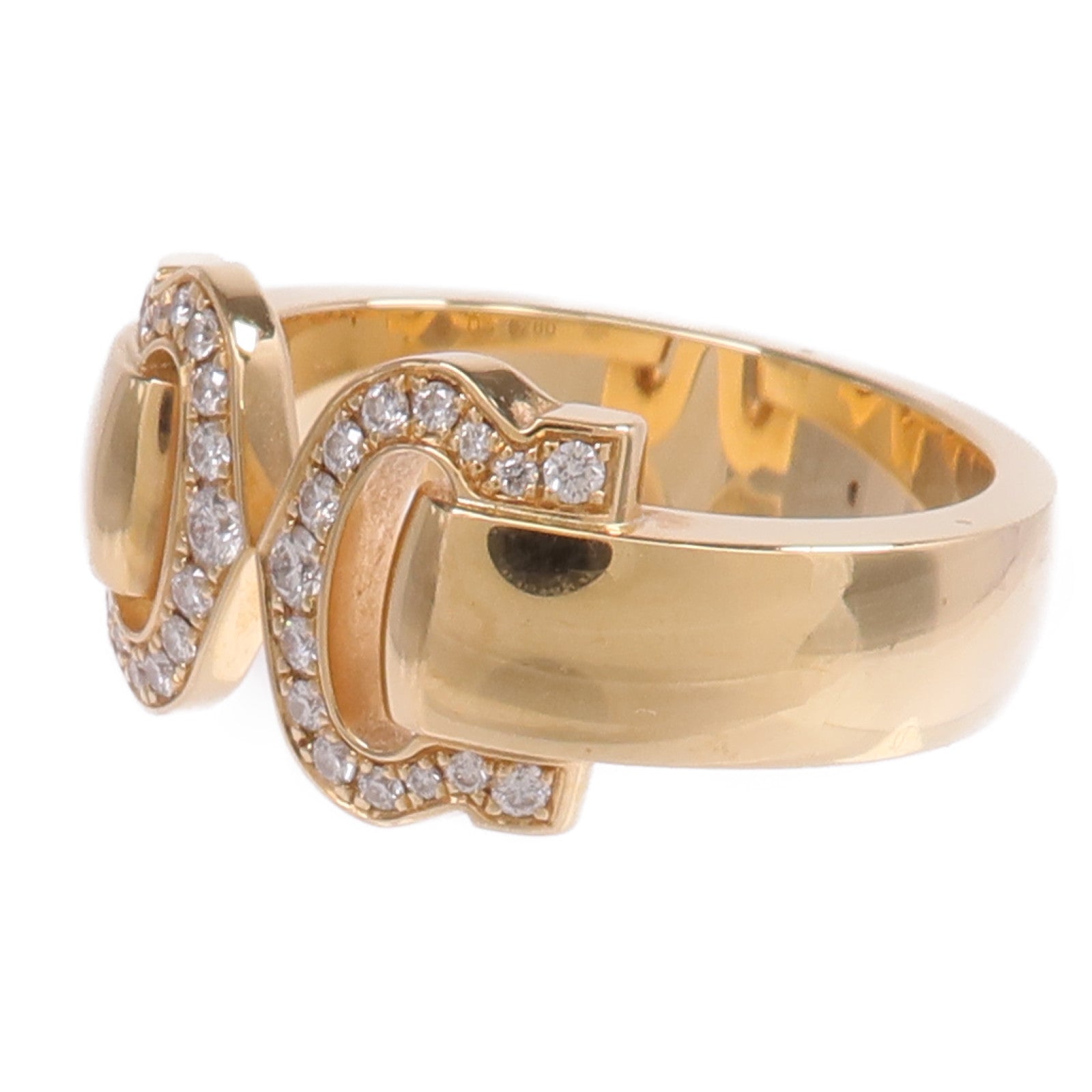CARTIER 18K黃金2C Diamond Ring鑽石戒指Cartier#54/US#6.75