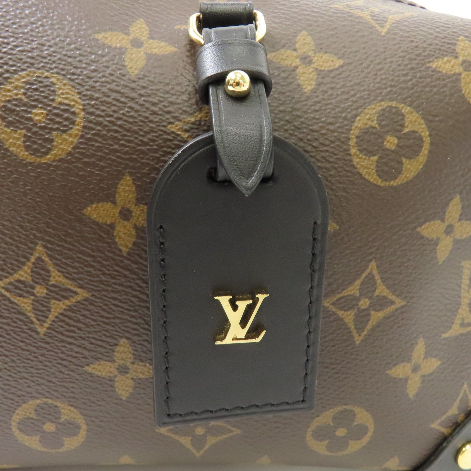 LOUIS VUITTON Monogram Petite Malle Souple金扣手挽肩背兩用袋棕色/黑色
