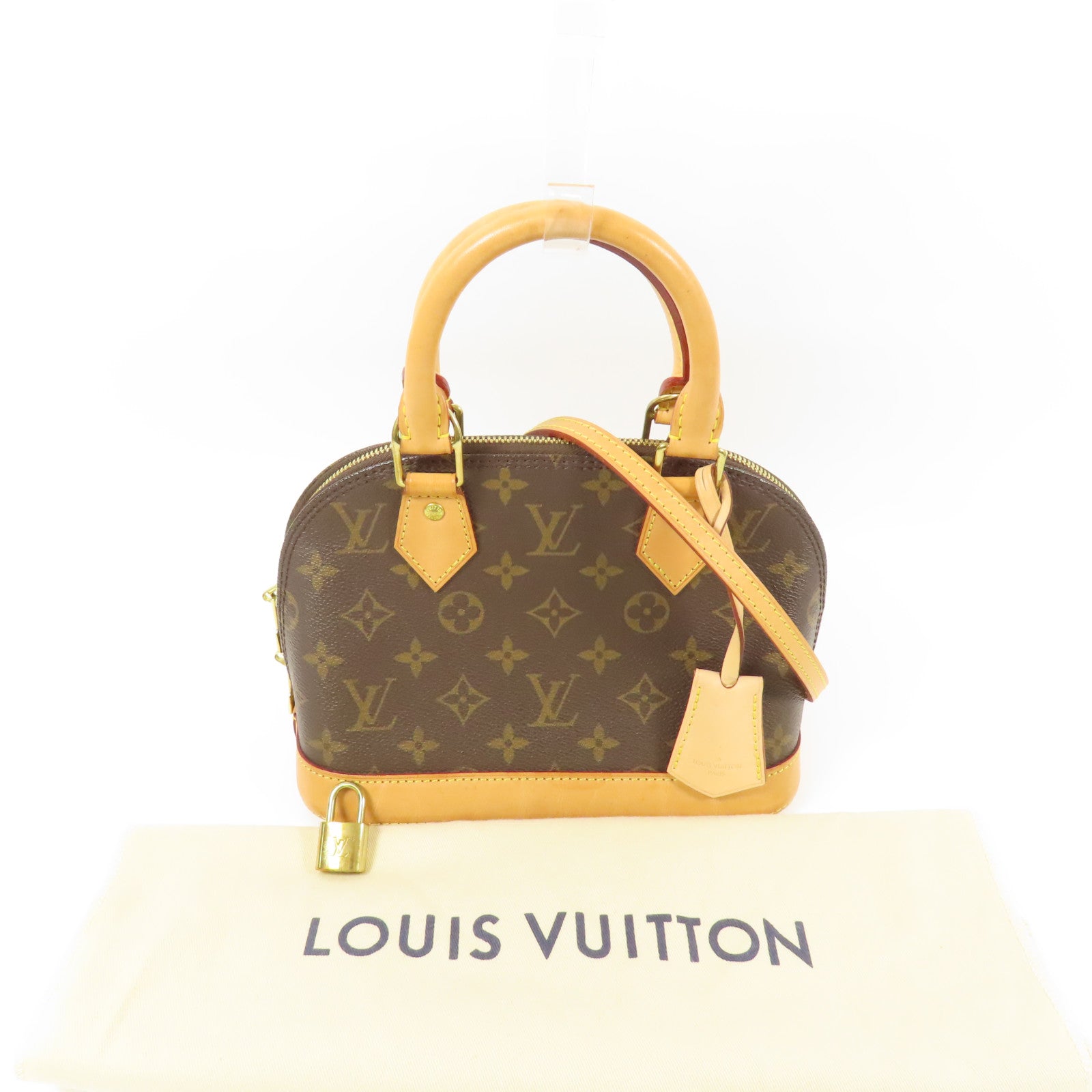 LOUIS VUITTON LV GHW Alma BB 2 Way Shoulder Bag Handbag 53152 Monogram Brown