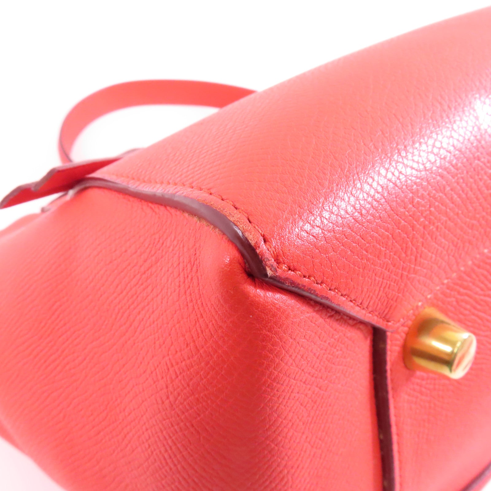 CELINE 牛皮皮革Belt Bag金扣手挽肩背兩用袋紅色