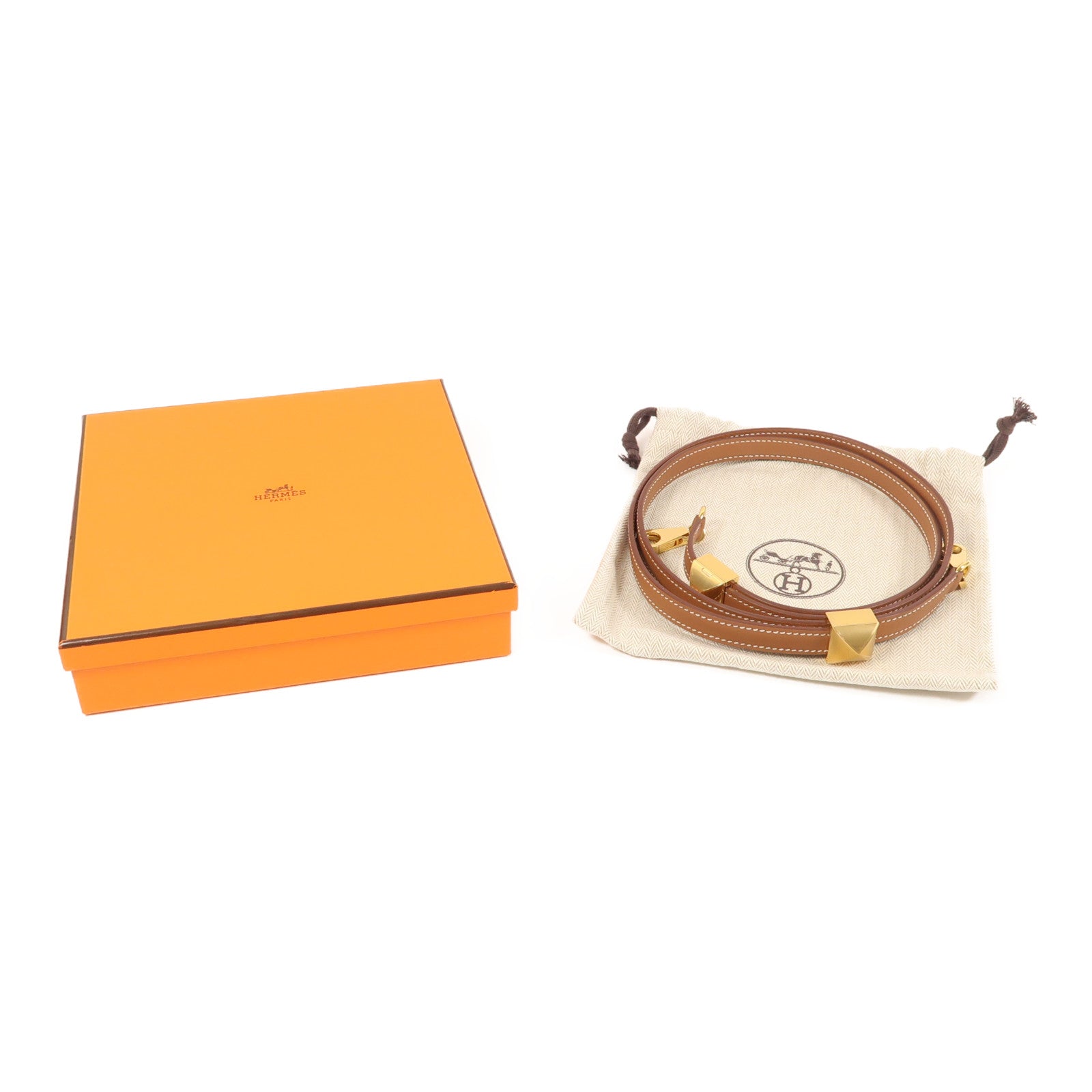 HERMES Swift皮革Strap金扣肩背帶37 Gold