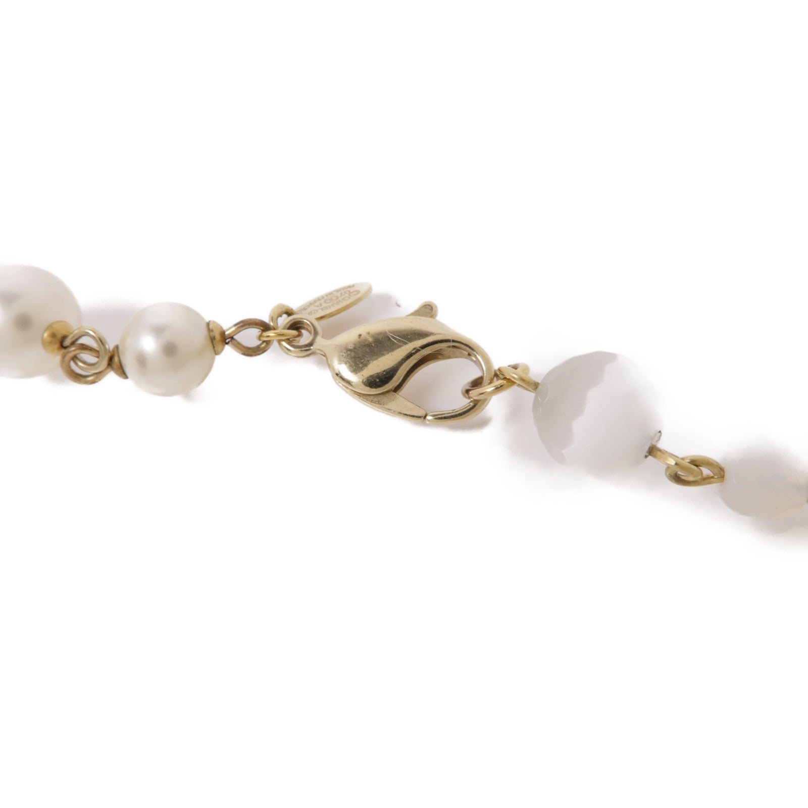 CHANEL PVC/金屬Necklace項鍊白色/金色