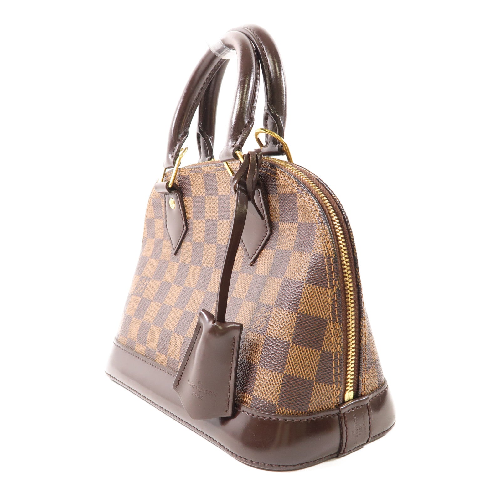 LOUIS VUITTON Damier Alma BB金扣手挽肩背兩用袋棕色