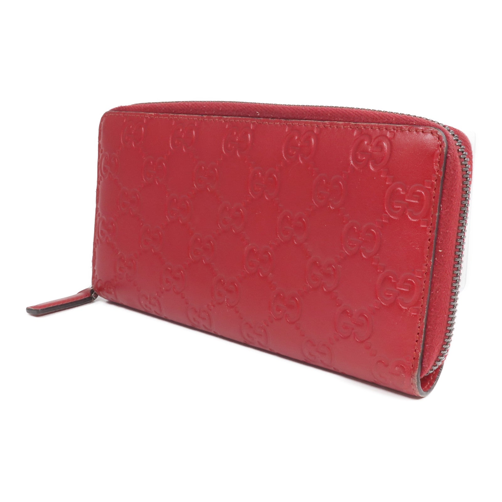 GUCCI 牛皮皮革Zipper Long Wallet銀扣長錢包
