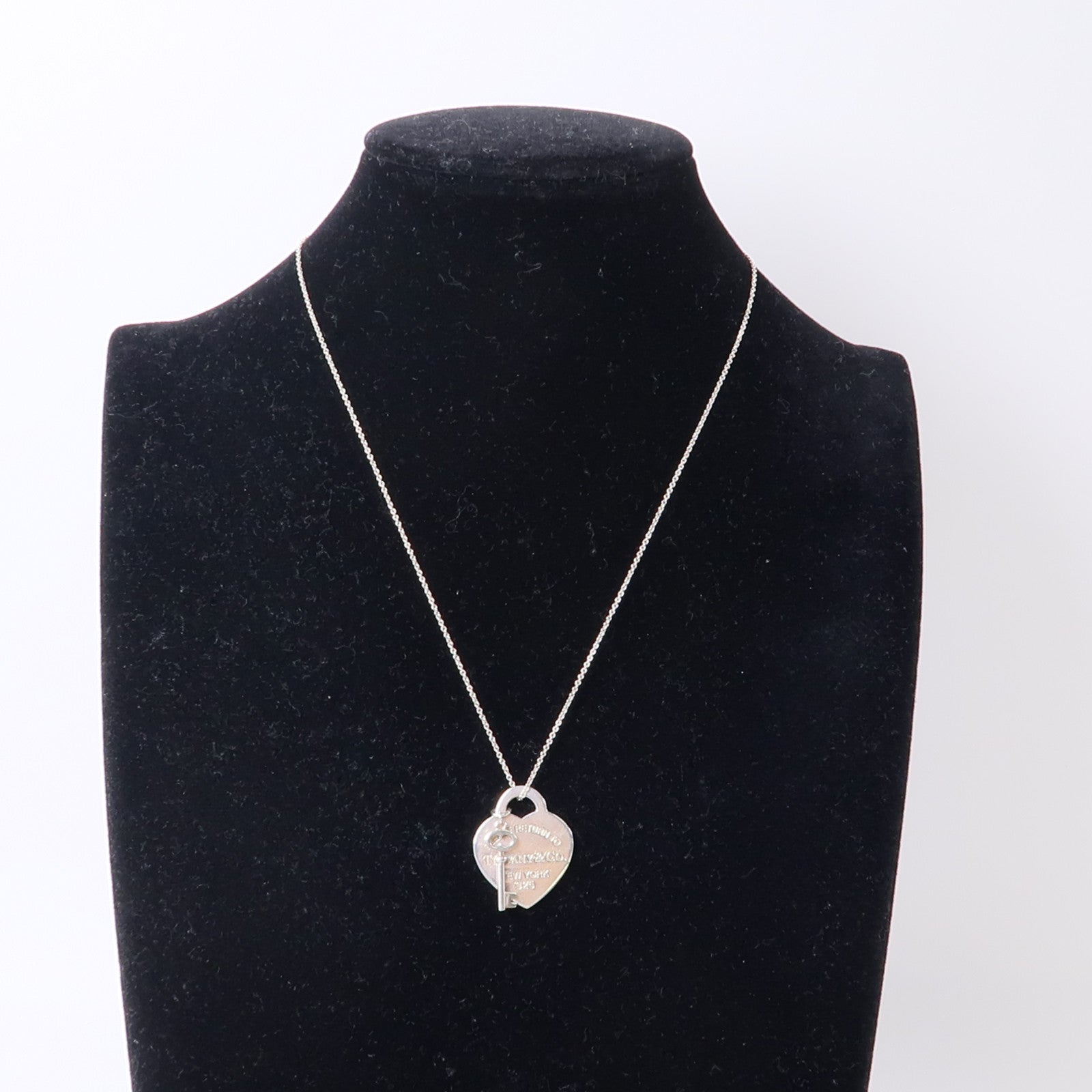 TIFFANY＆CO 925純銀Heart Tag with Key Necklace項鍊